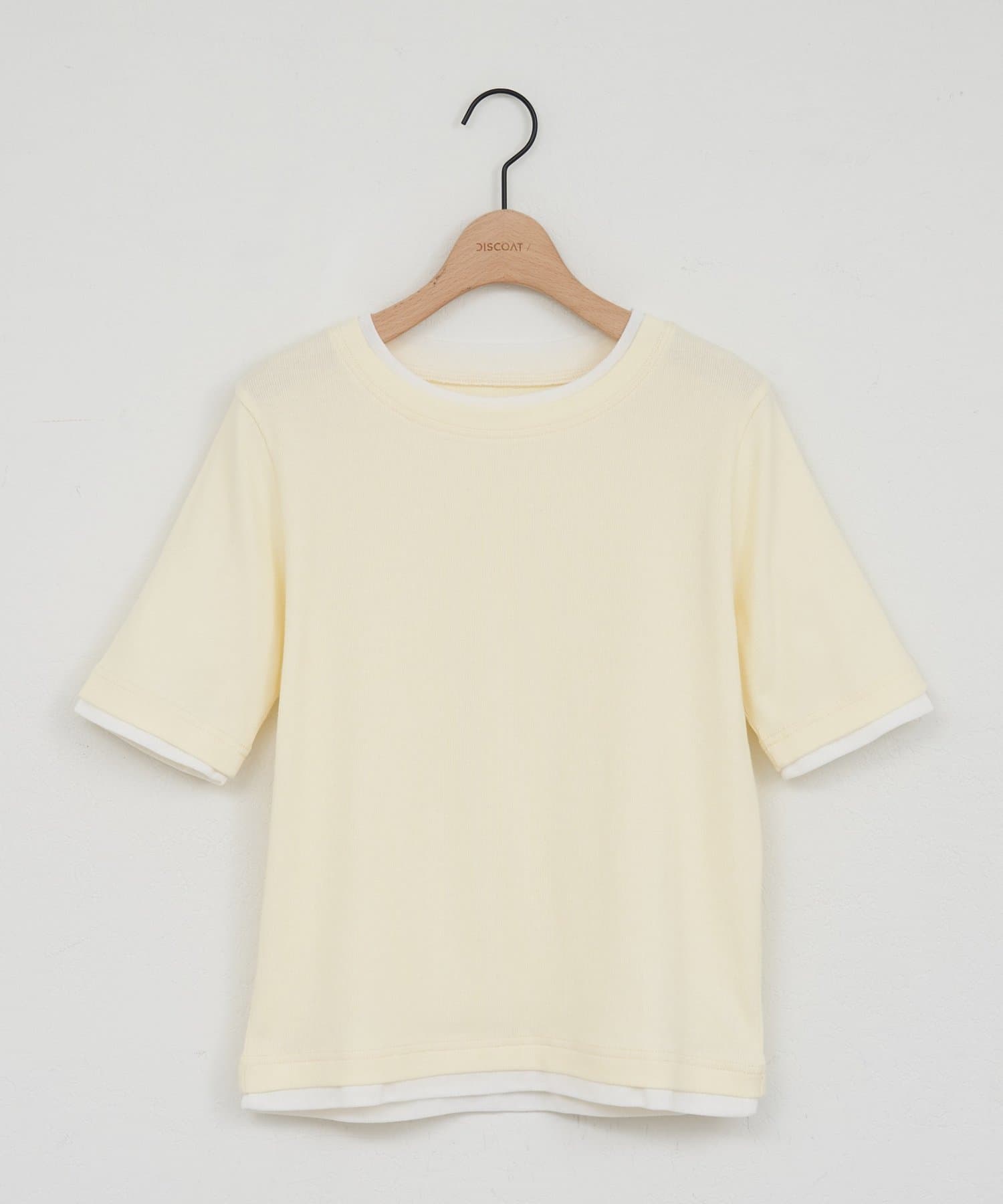 DISCOAT(ディスコート) レイヤード風半袖プルオーバー