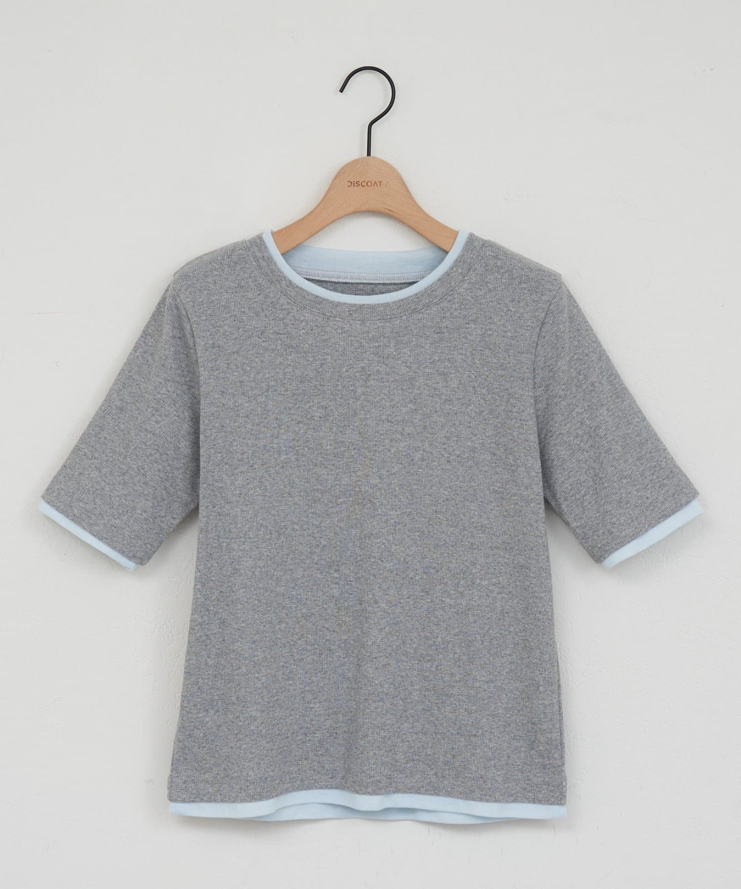 DISCOAT(ディスコート) レイヤード風半袖プルオーバー