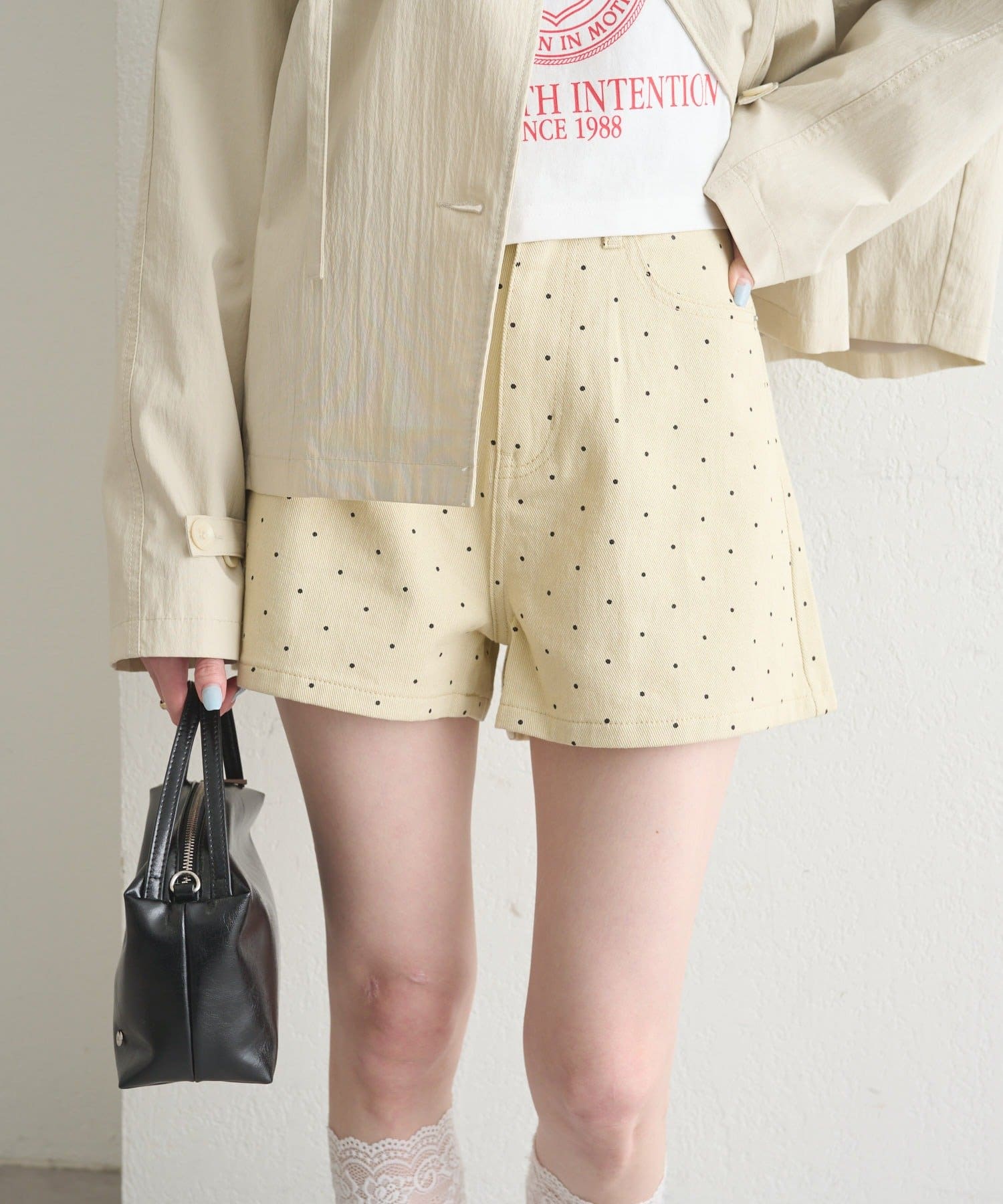 mysticのドットマイクロショートパンツ