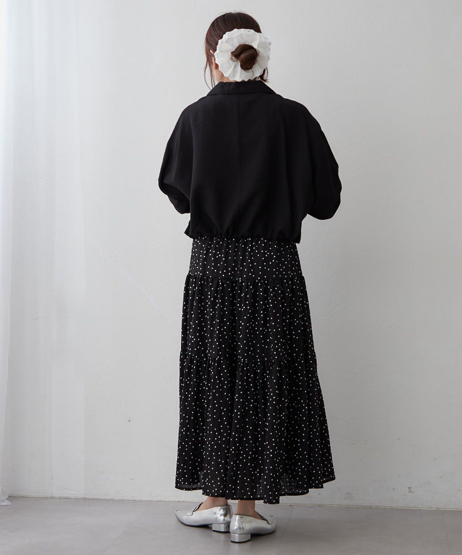 Remind me and forever(リマインドミーアンドフォーエバー) 【トレンドのドット柄】ティアードプリーツスカート