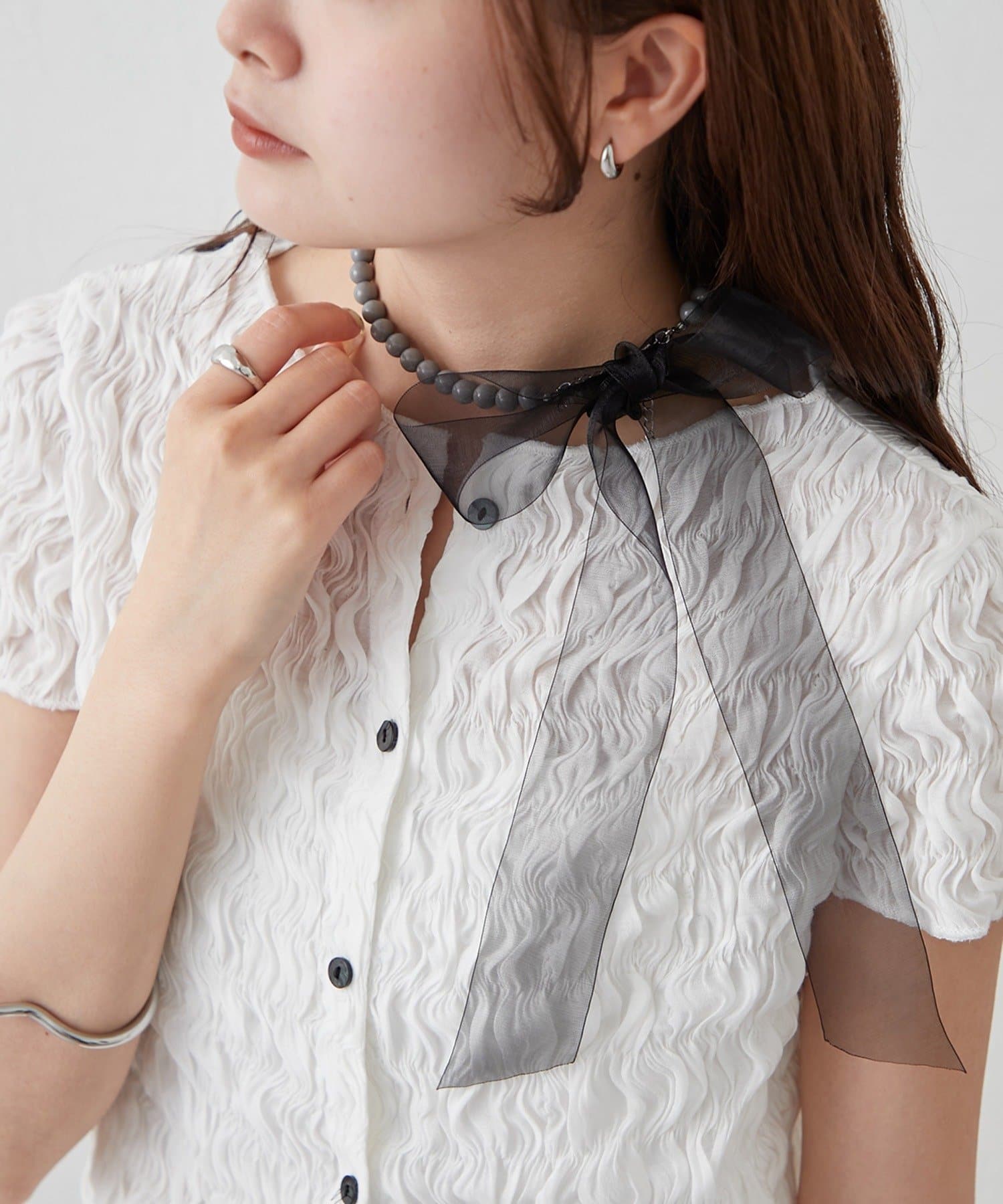 mystic(ミスティック) Lara オーガンジーリボンネックレス