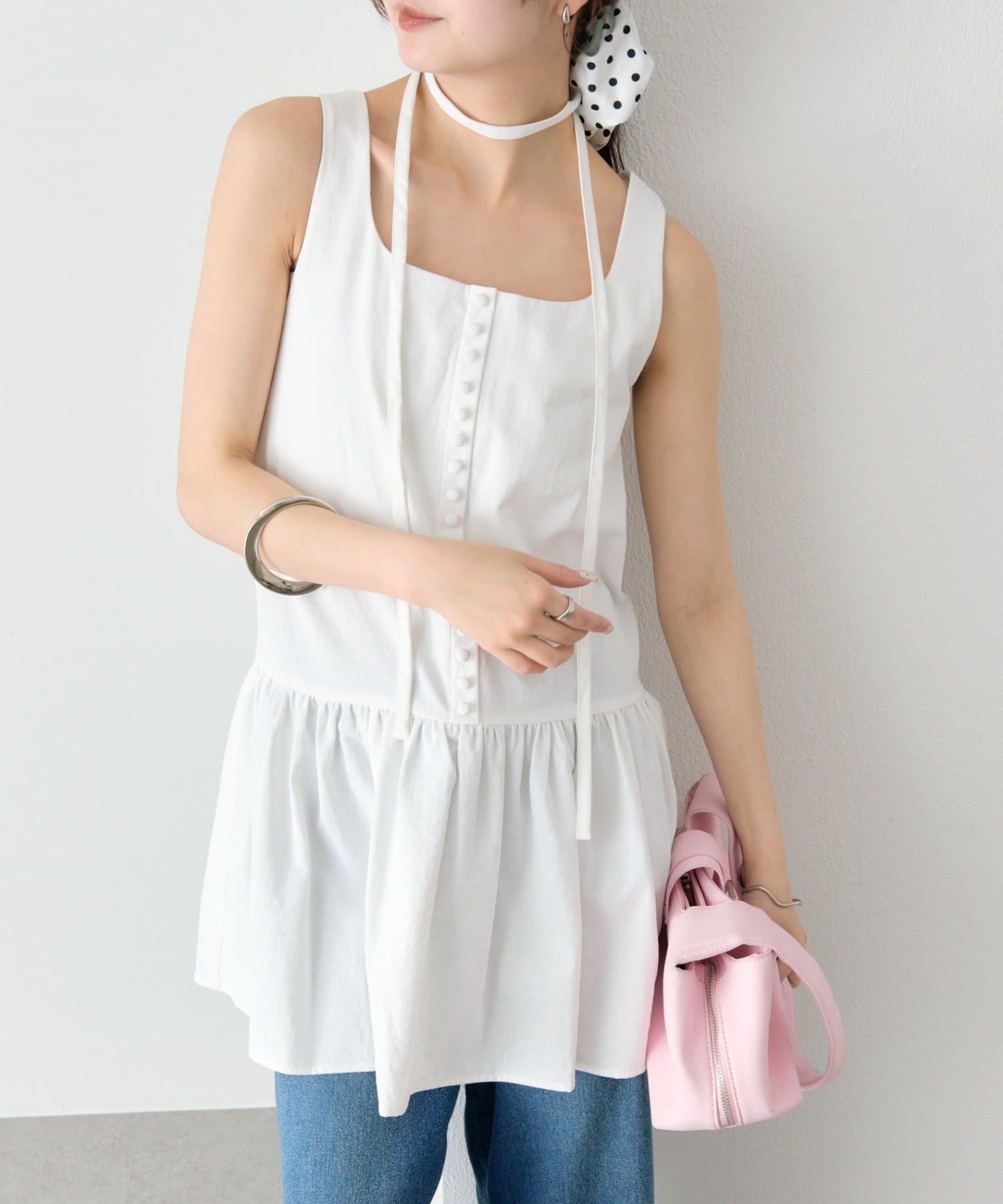 mystic(ミスティック) チョーカー付きスクエアジャンスカ