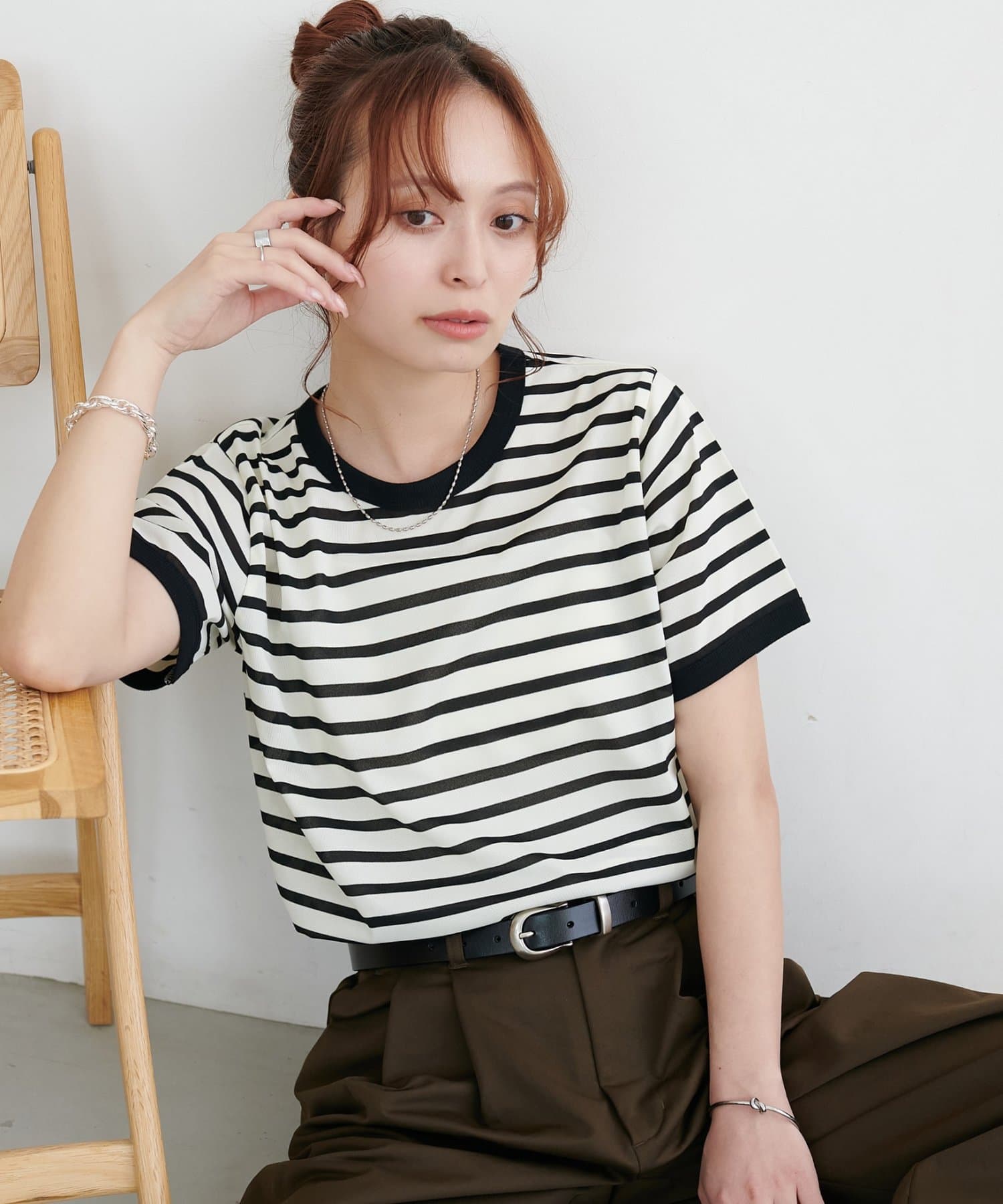 WEB限定】リンガー配色Tシャツ | DISCOAT(ディスコート)レディース