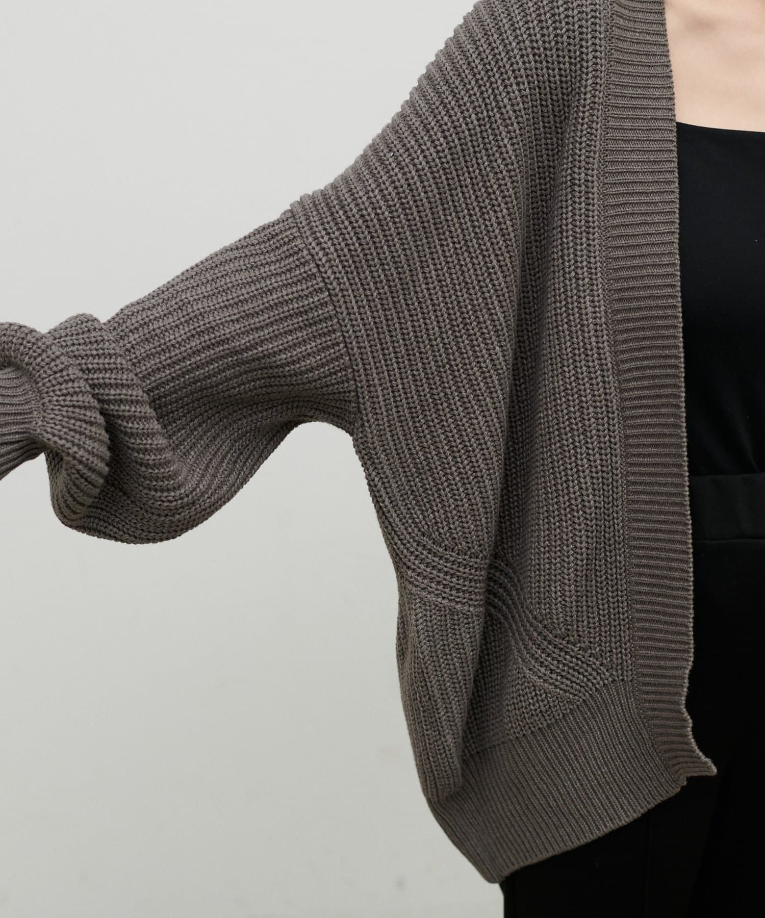 NICE CLAUP / OLIVE des OLIVE OUTLET(ナイスクラップ  / オリーブ デ オリーブ アウトレット) 【LARUTA】ドロップショルダー片畦ニットカーディガン