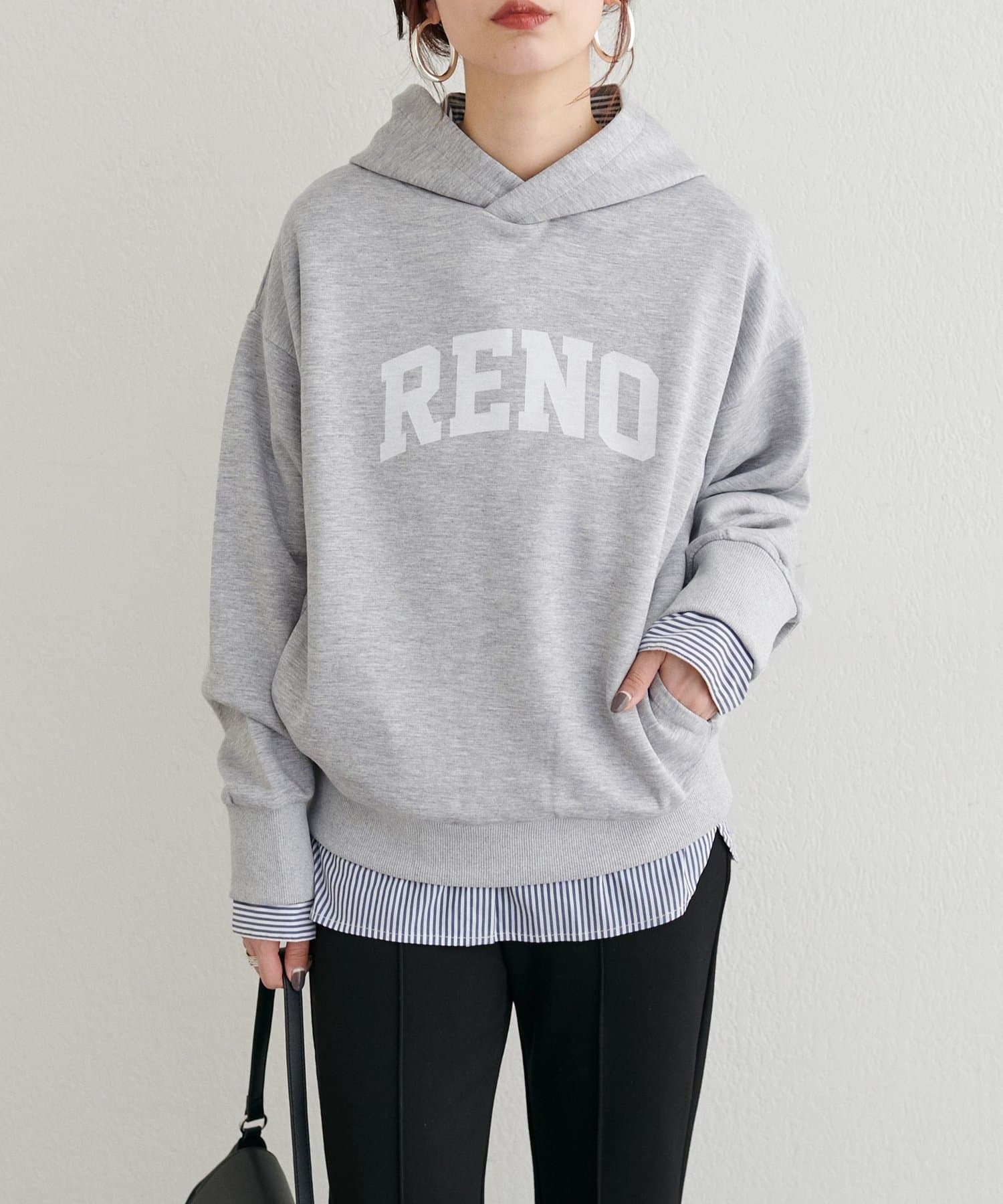 NICE CLAUP / OLIVE des OLIVE OUTLET(ナイスクラップ  / オリーブ デ オリーブ アウトレット) 【LARUTA】フード付きダンボールロンプルオーバー