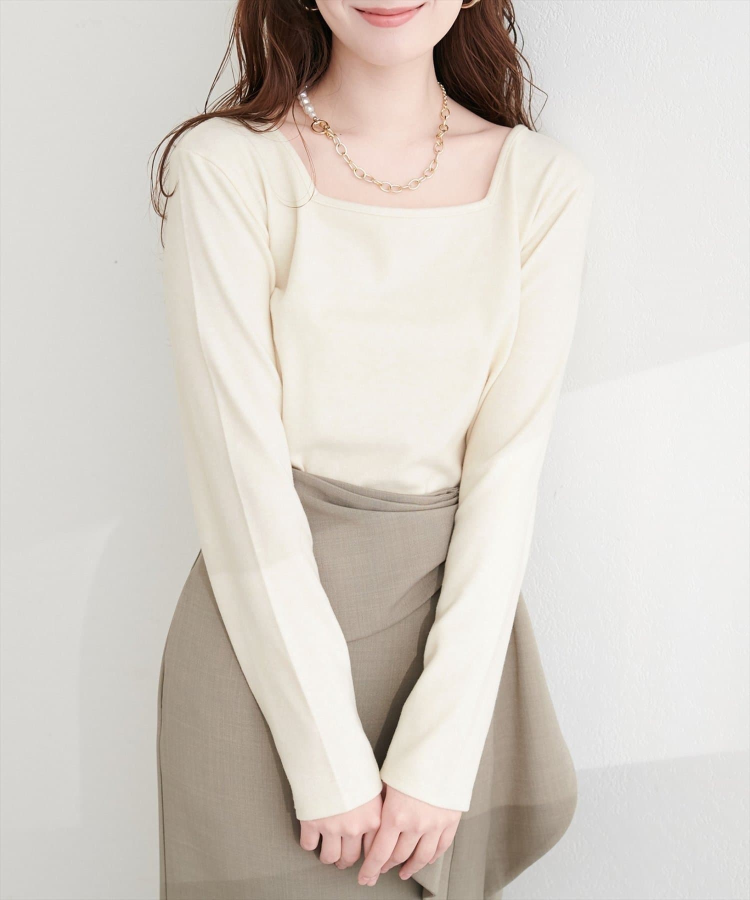 NICE CLAUP / OLIVE des OLIVE OUTLET(ナイスクラップ  / オリーブ デ オリーブ アウトレット) 【natural couture】起毛フラッフィー2WAYプルオーバー