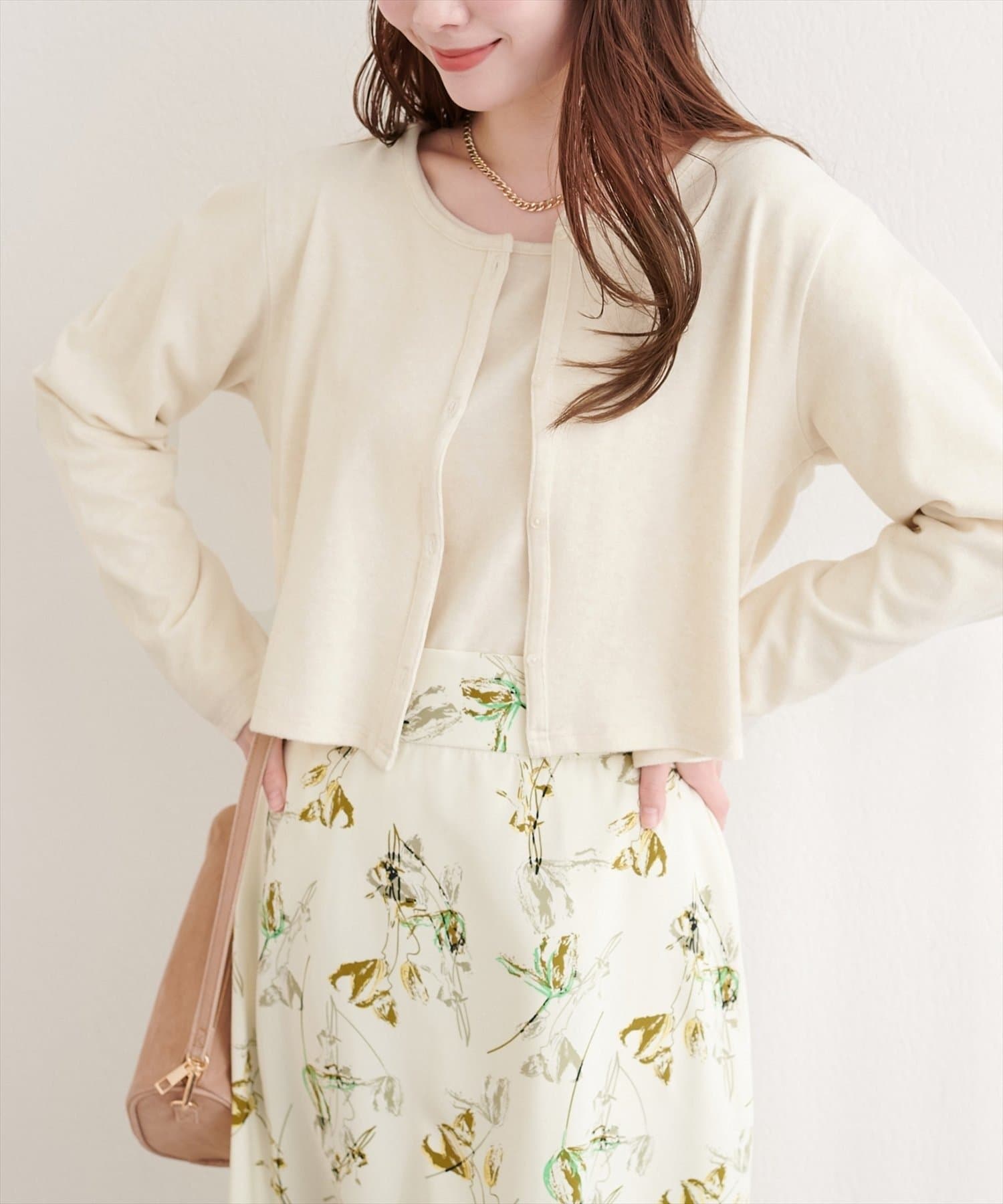 NICE CLAUP / OLIVE des OLIVE OUTLET(ナイスクラップ  / オリーブ デ オリーブ アウトレット) 【natural couture】起毛フラッフィー2WAYカーデ