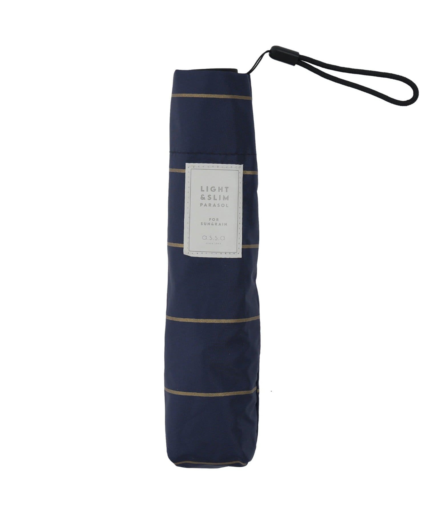 salut!(サリュ) 《超軽量！150g》晴雨兼用超軽量スリム折傘ボーダー