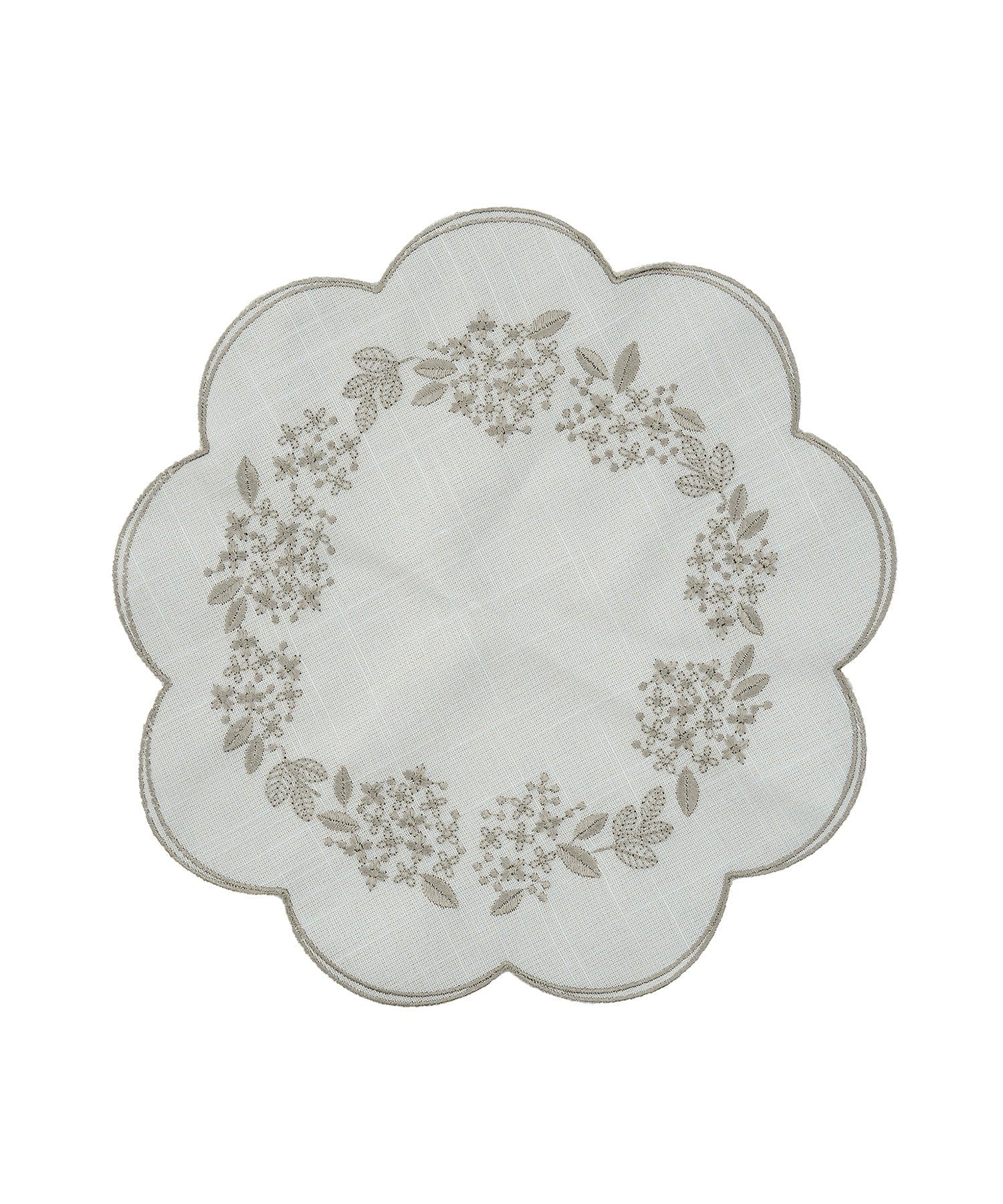 salut!(サリュ) あじさい刺繍ドイリー：25cm／hortensia