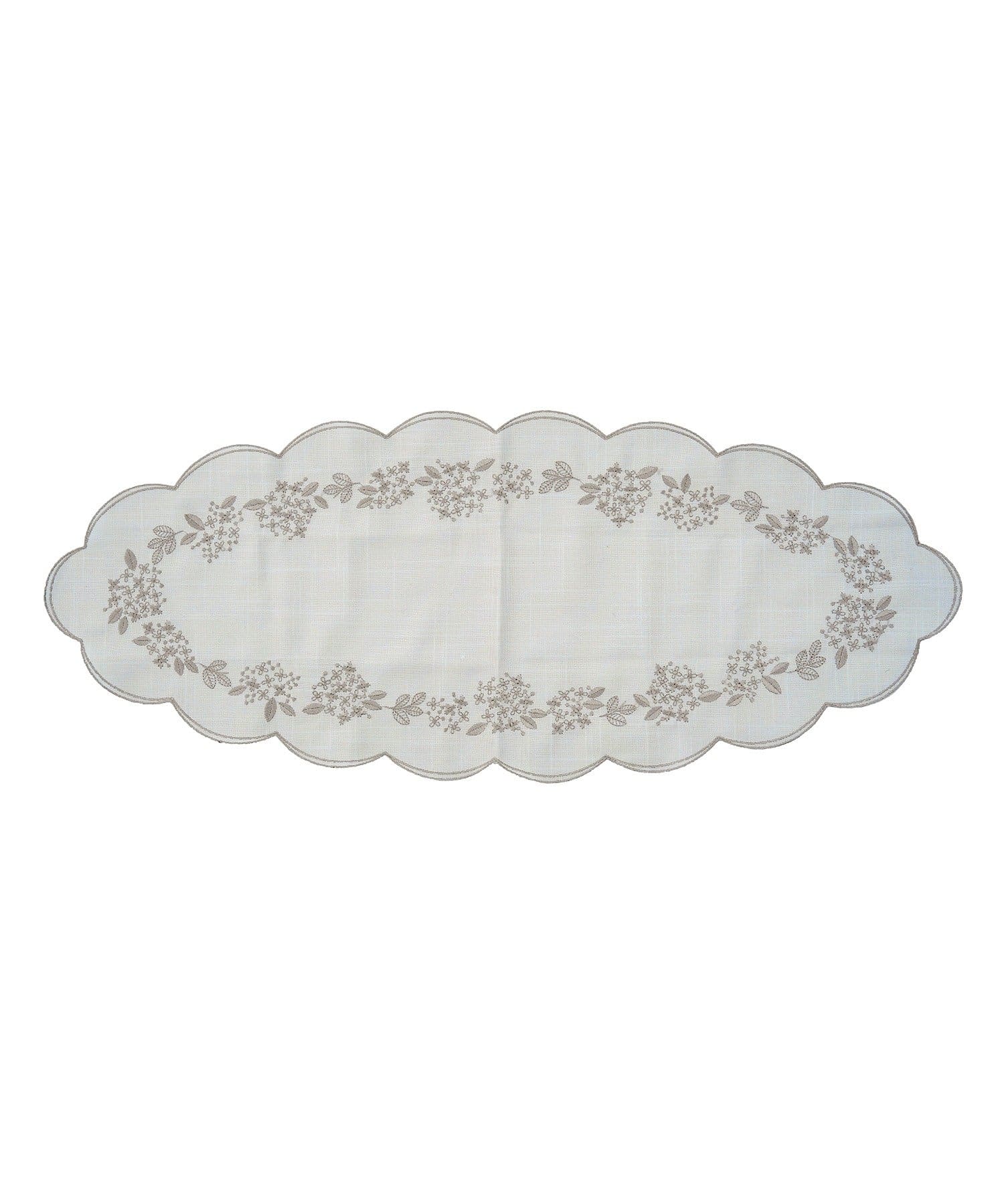 salut!(サリュ) あじさい刺繍ドイリー：60×24cm／hortensia