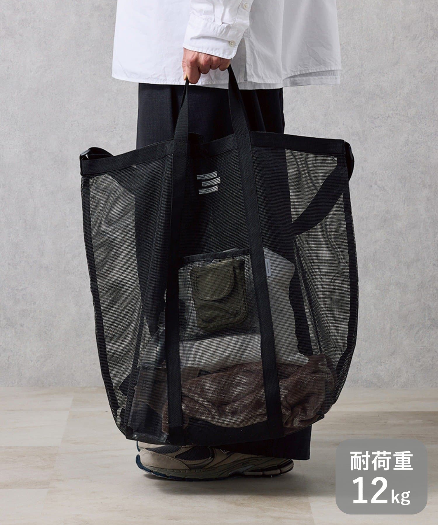 3COINS(スリーコインズ) デリバリー大容量メッシュトートバッグ