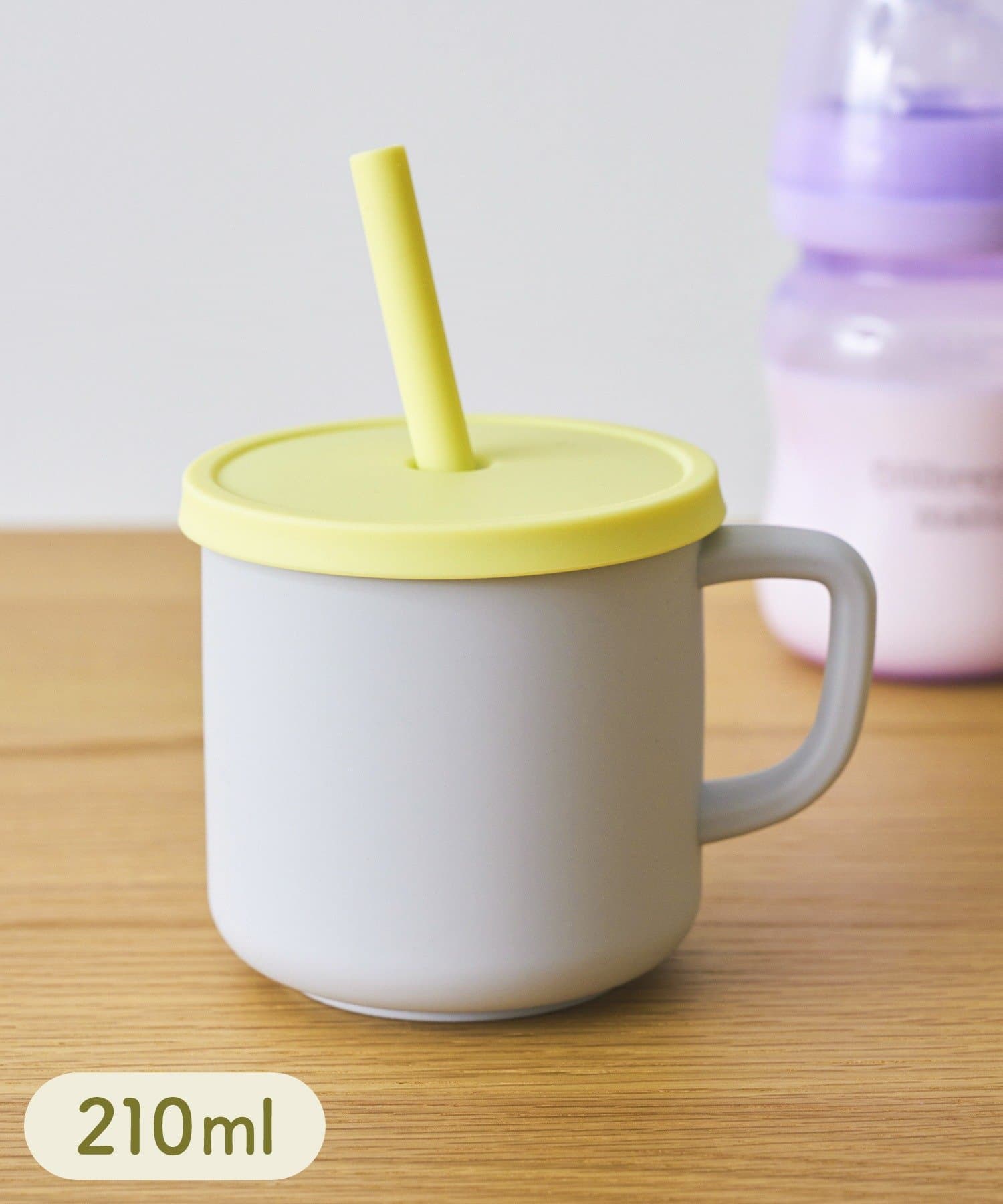 3COINS(スリーコインズ) ストロー付きシリコーンマグ：210ml