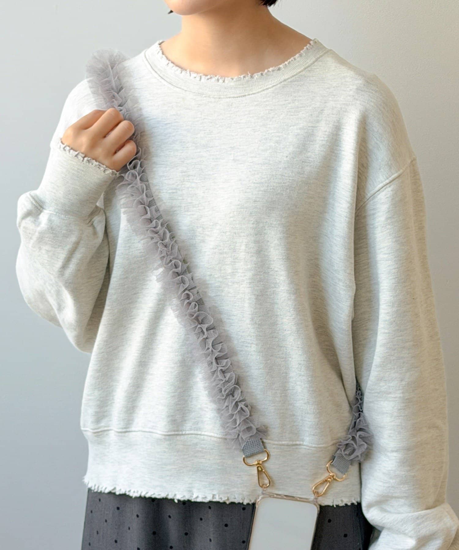 3COINS(スリーコインズ) チュールフリルスマホショルダー