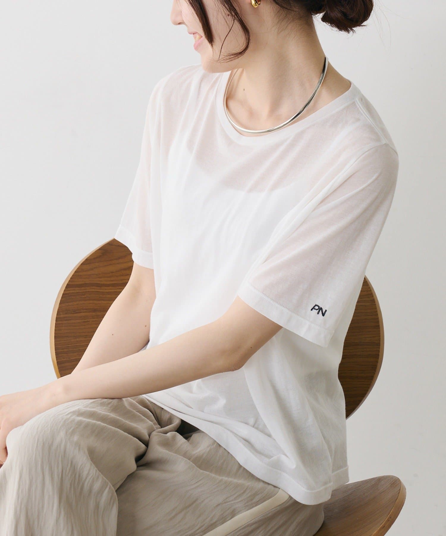 PUAL CE CIN(ピュアルセシン) シアーシンプルTシャツ