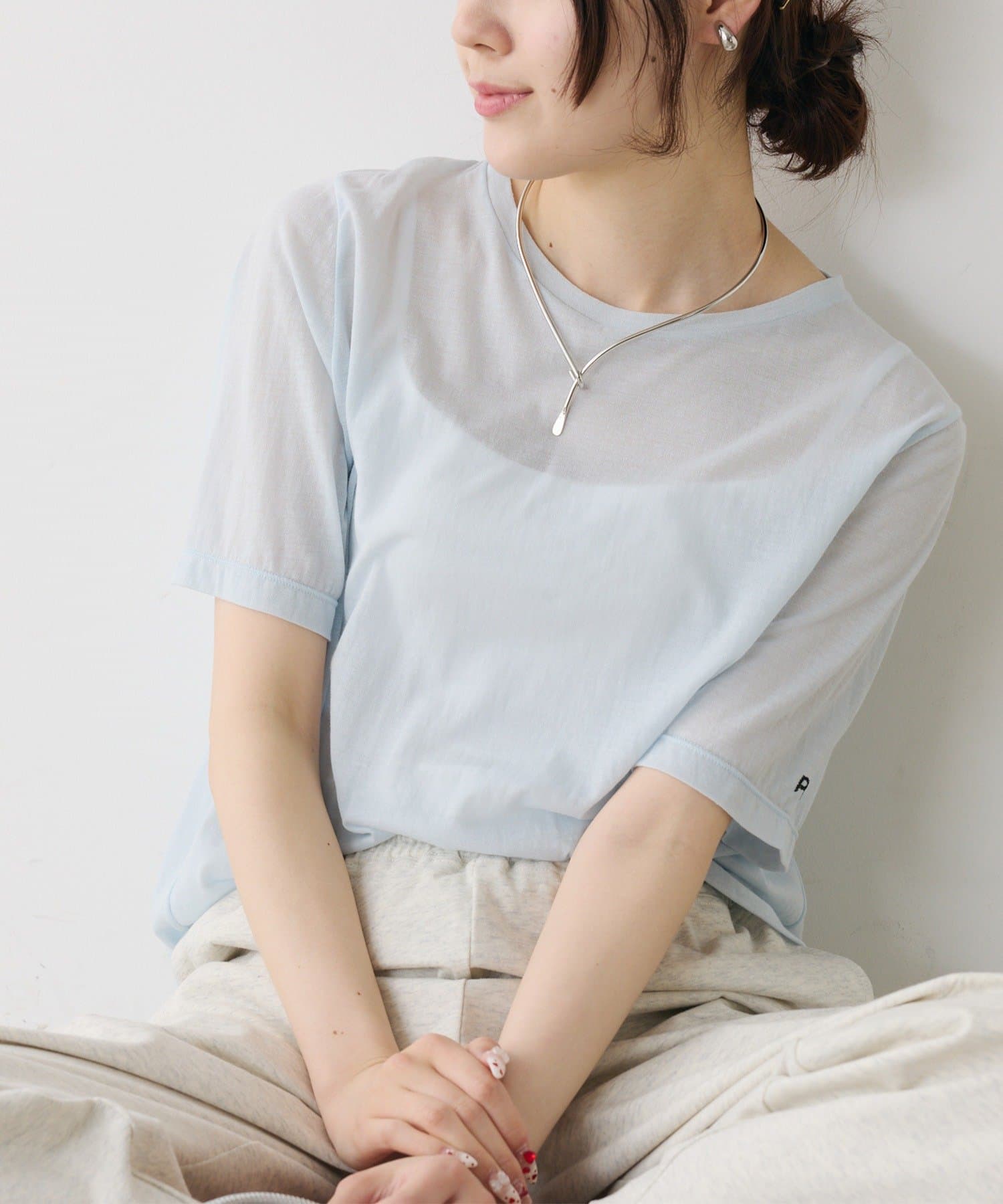 PUAL CE CIN(ピュアルセシン) シアーシンプルTシャツ