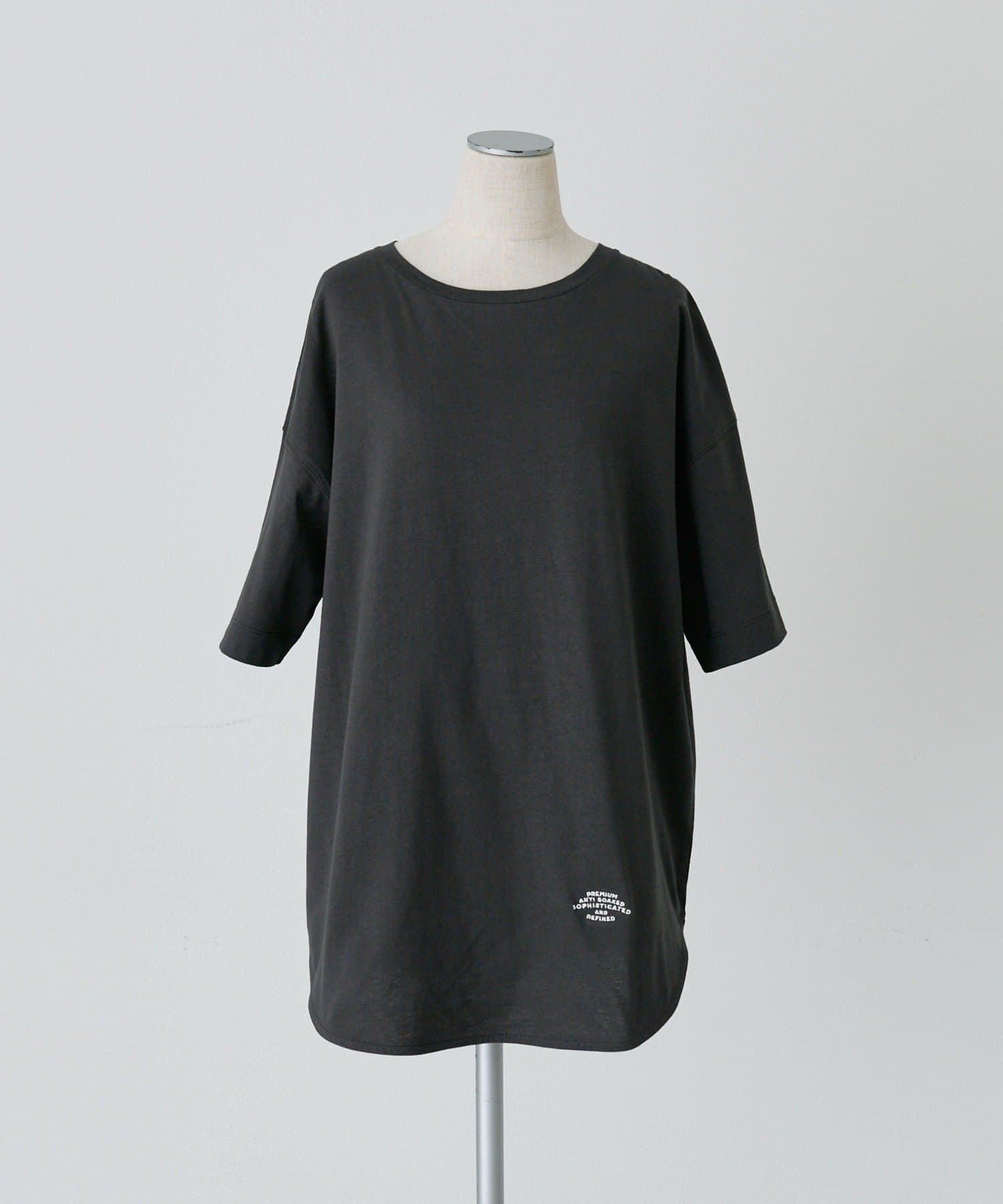 PUAL CE CIN(ピュアルセシン) 【汗ジミ防止加工】ワンポイントロゴ刺繍Tシャツ