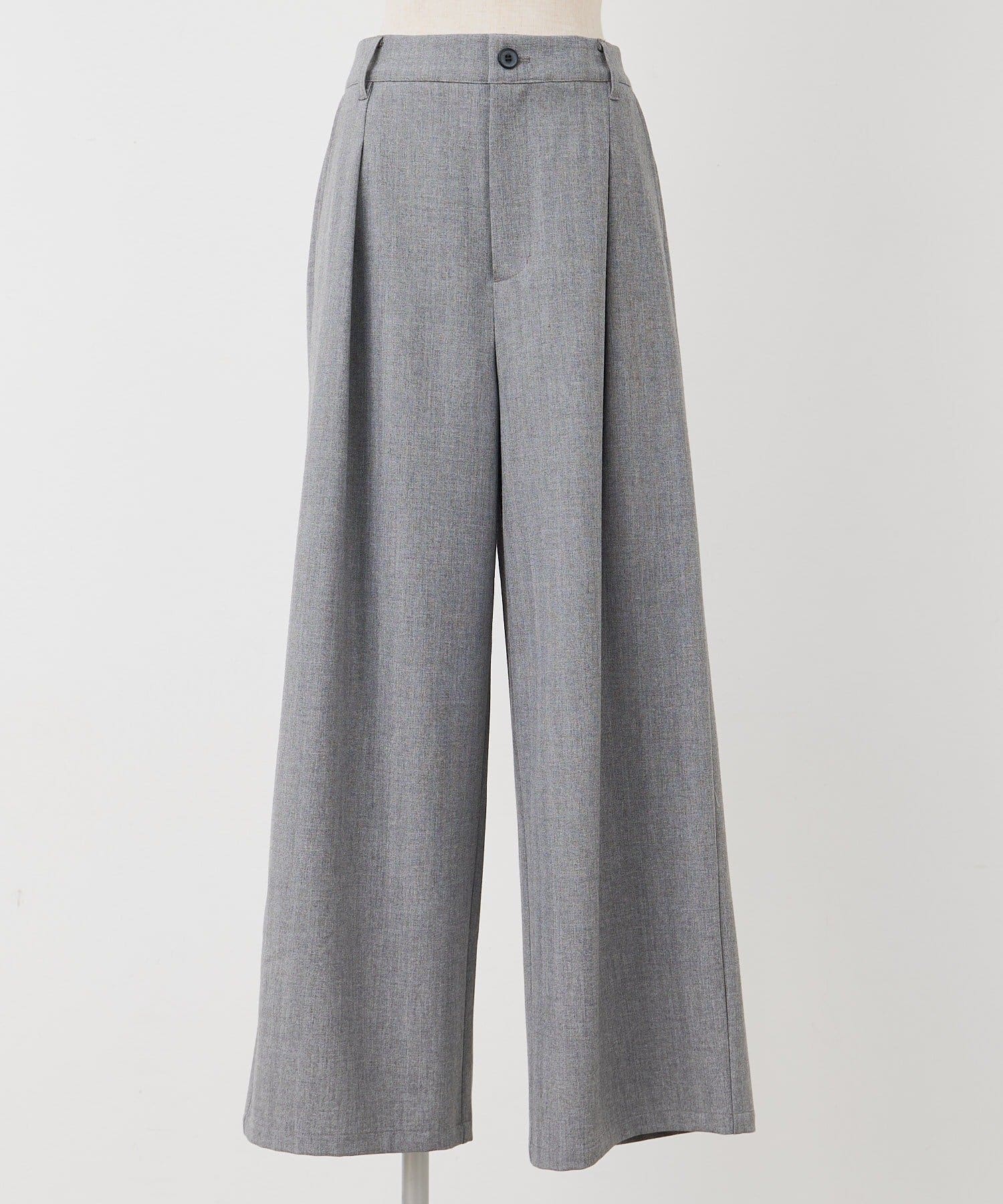 PUAL CE CIN(ピュアルセシン) 【接触冷感】ストレートシルエットスラックスパンツ