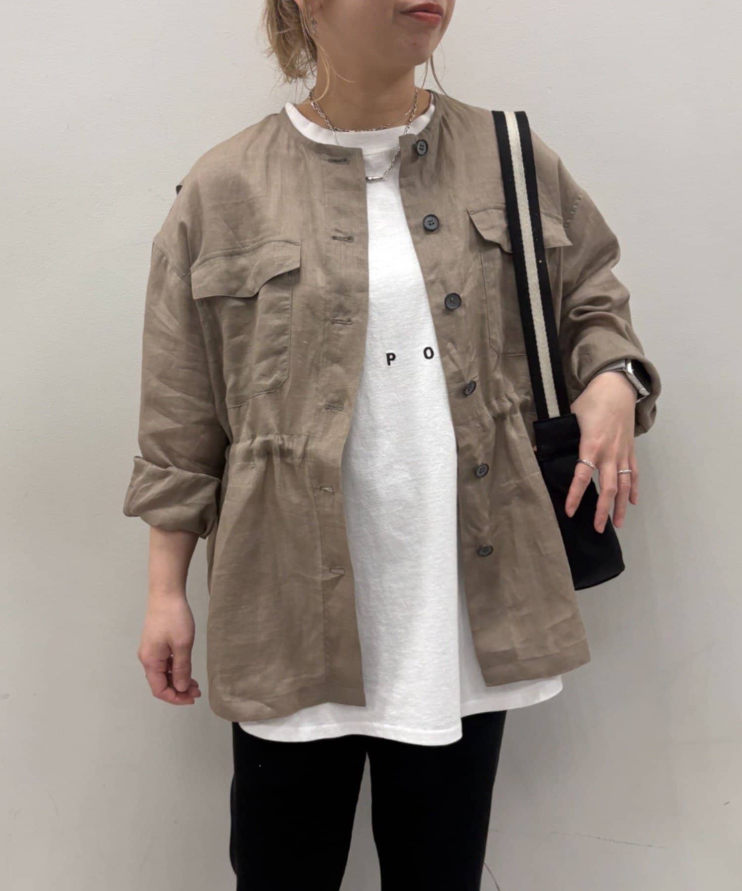 PUAL CE CIN(ピュアルセシン) ラミーノーカラーサファリジャケット