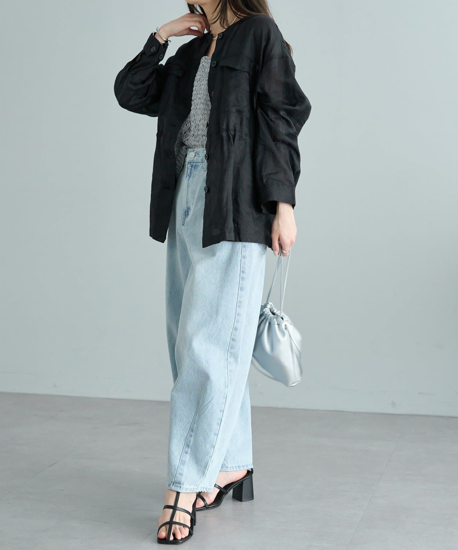 PUAL CE CIN(ピュアルセシン) ラミーノーカラーサファリジャケット