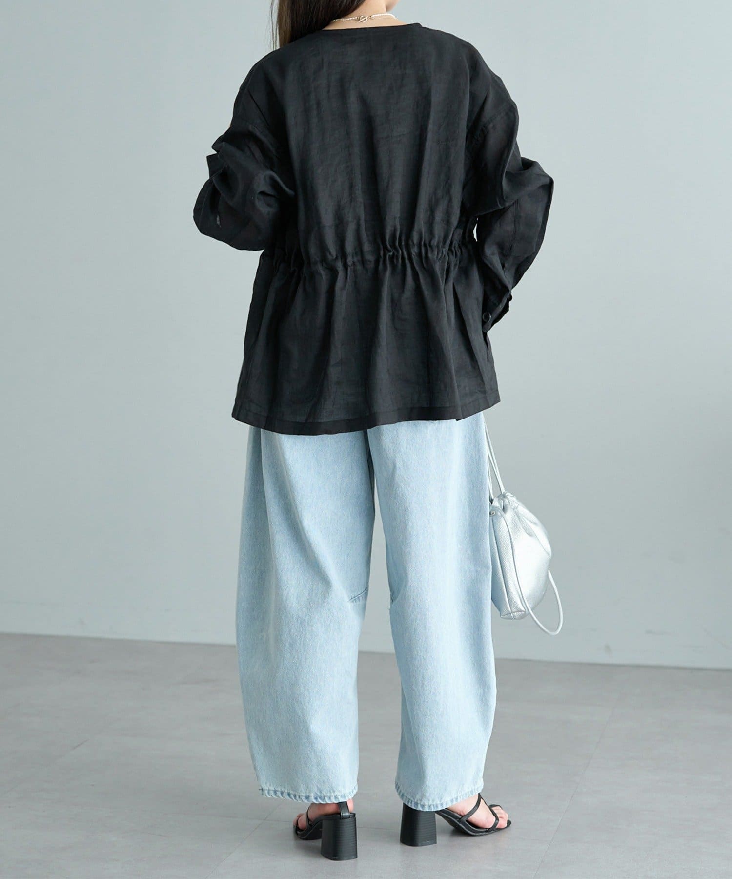 PUAL CE CIN(ピュアルセシン) ラミーノーカラーサファリジャケット