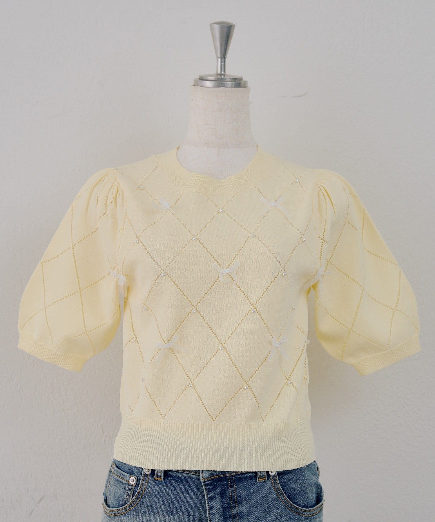 NICE CLAUP / OLIVE des OLIVE OUTLET(ナイスクラップ  / オリーブ デ オリーブ アウトレット) 【continuer】オーガンちびリボンニット