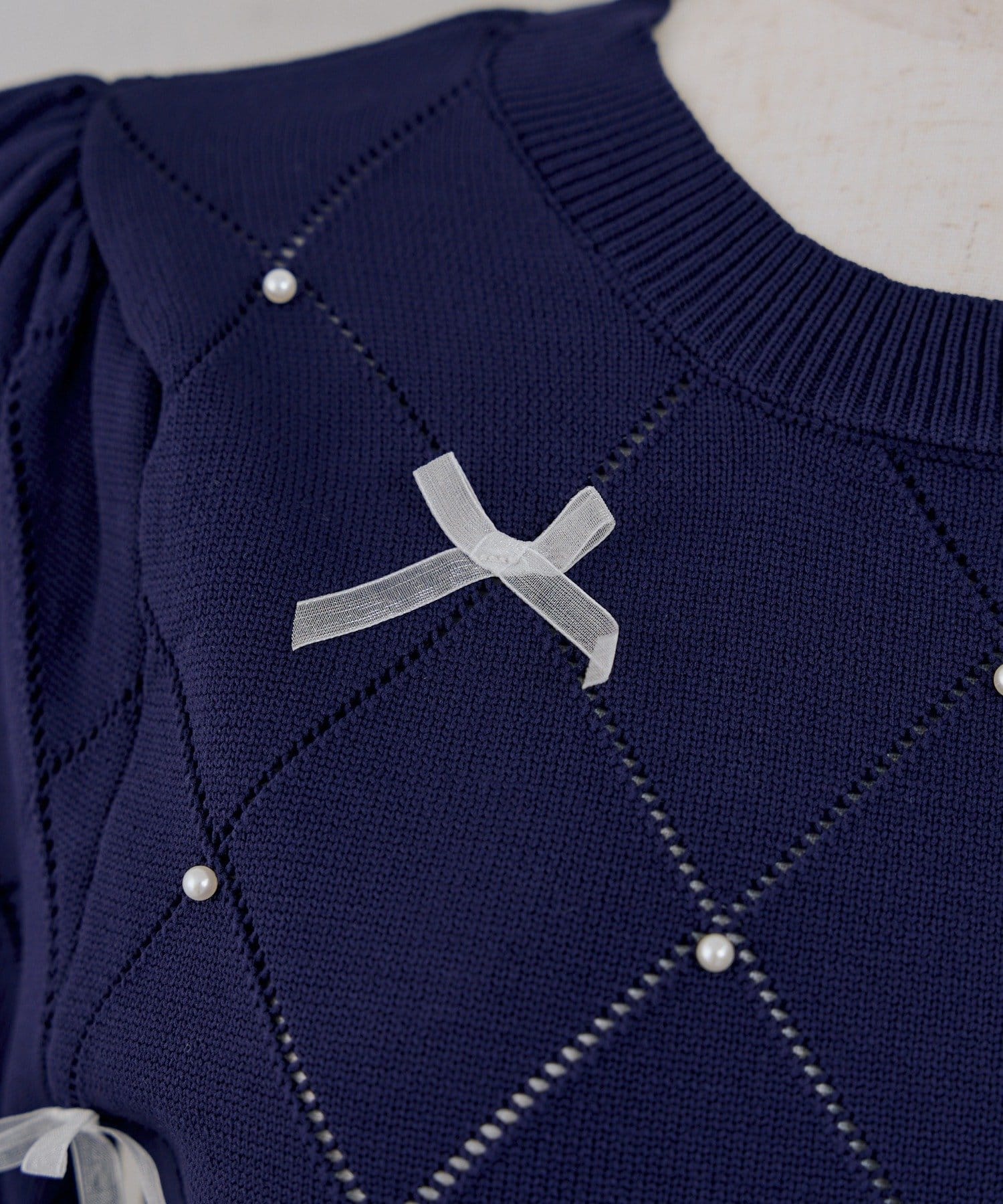 NICE CLAUP / OLIVE des OLIVE OUTLET(ナイスクラップ  / オリーブ デ オリーブ アウトレット) 【continuer】オーガンちびリボンニット