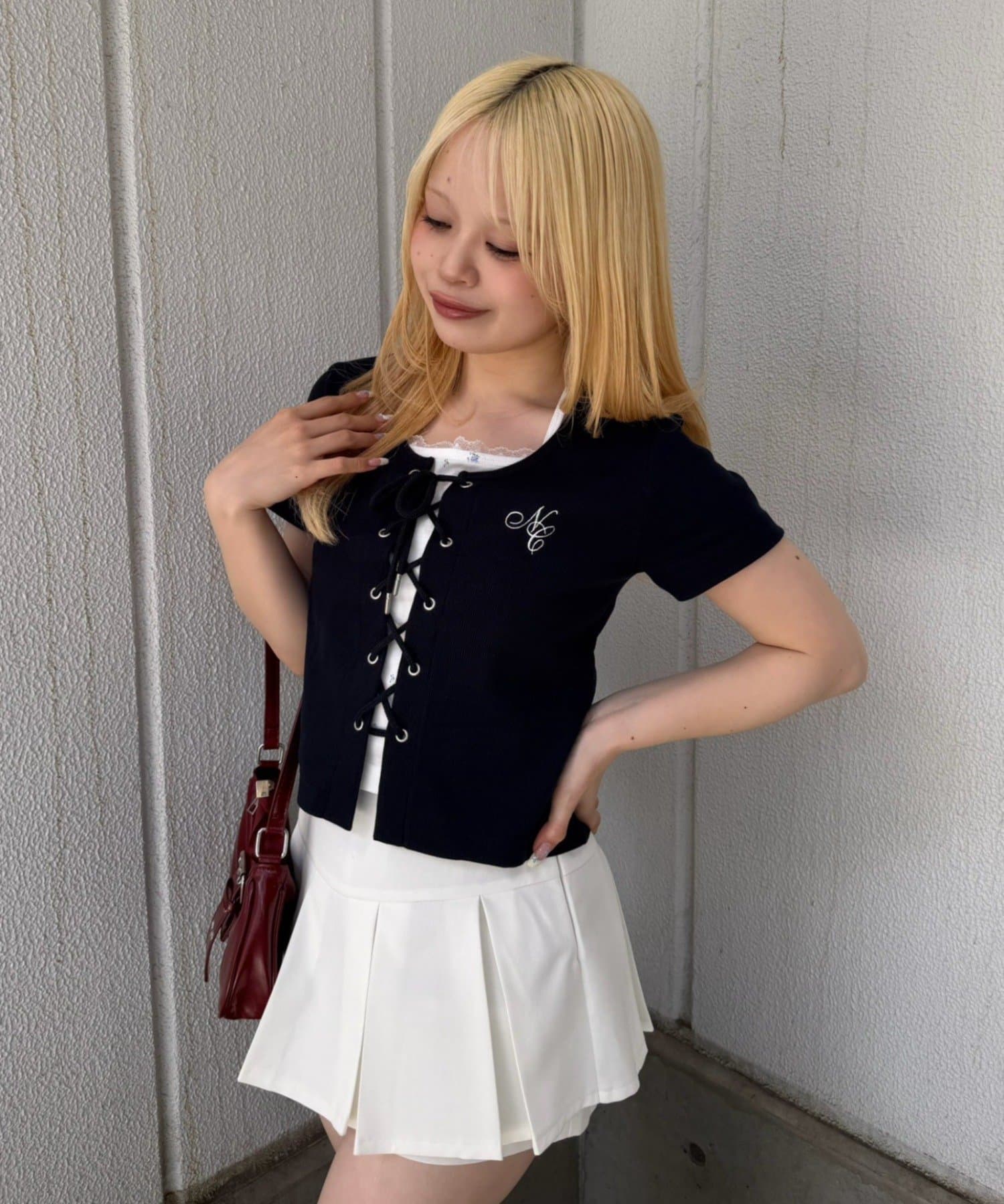 NICE CLAUP / OLIVE des OLIVE OUTLET(ナイスクラップ  / オリーブ デ オリーブ アウトレット) 【continuer】レースUPドッキングプルオーバー