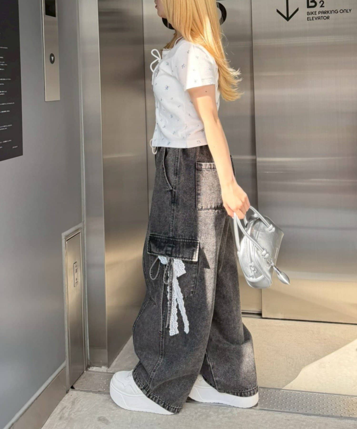 NICE CLAUP / OLIVE des OLIVE OUTLET(ナイスクラップ  / オリーブ デ オリーブ アウトレット) 【continuer】レースUPドッキングプルオーバー