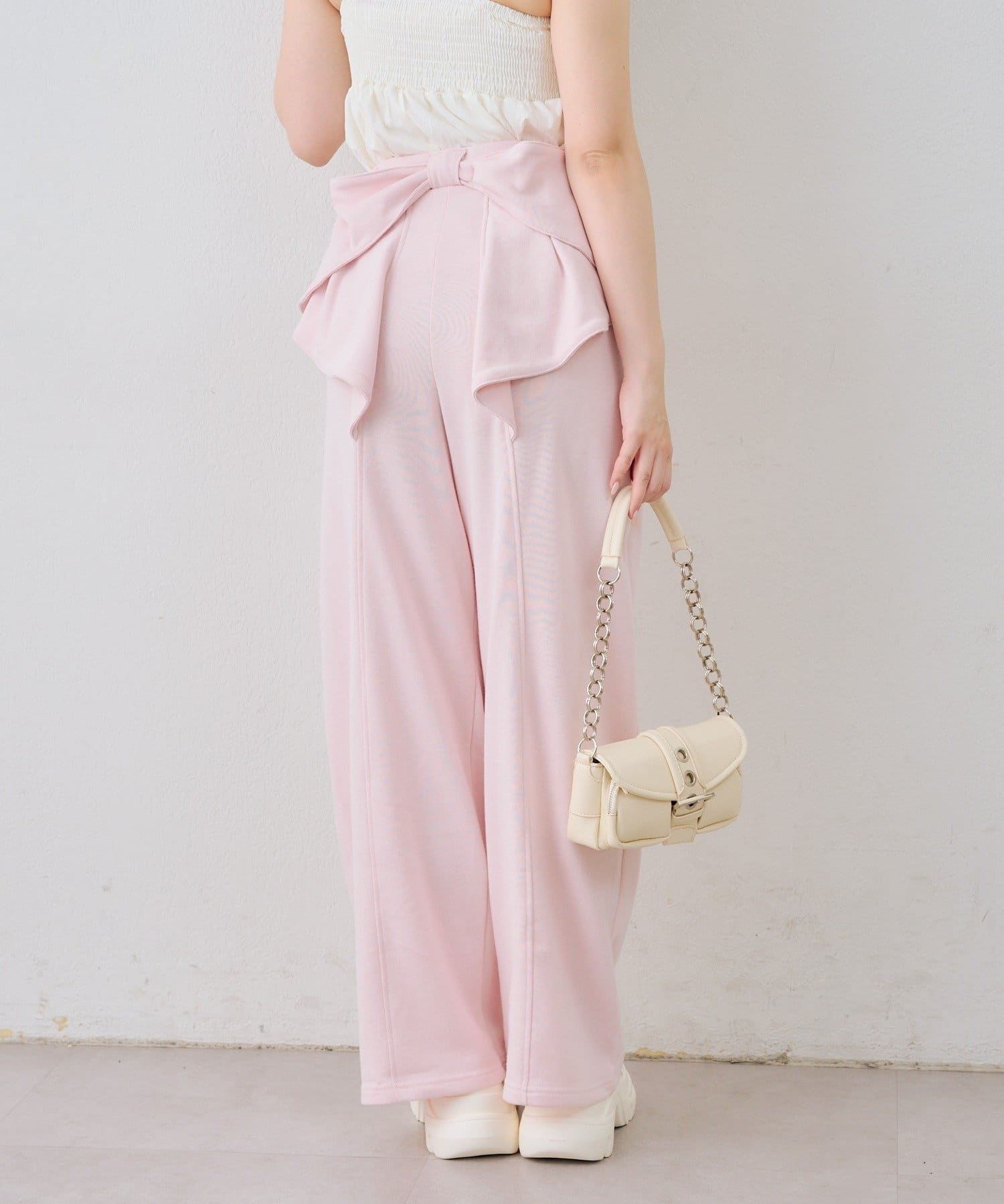 NICE CLAUP / OLIVE des OLIVE OUTLET(ナイスクラップ  / オリーブ デ オリーブ アウトレット) 【ANOTHER BRANCH】リボン付きバレルカットパンツ
