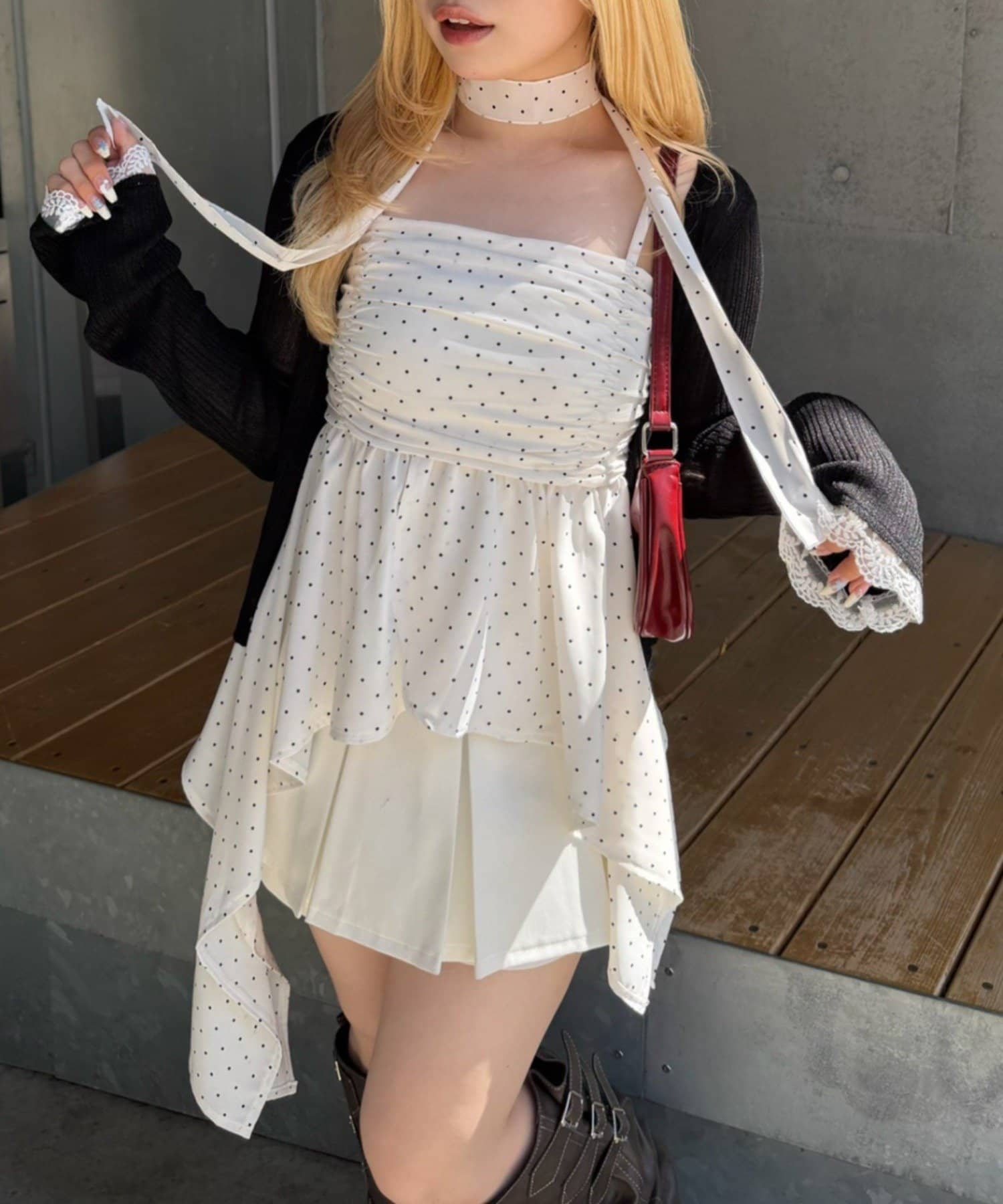 NICE CLAUP / OLIVE des OLIVE OUTLET(ナイスクラップ  / オリーブ デ オリーブ アウトレット) 【ANOTHER BRANCH】【丈違い】イレヘムキャミチュニック