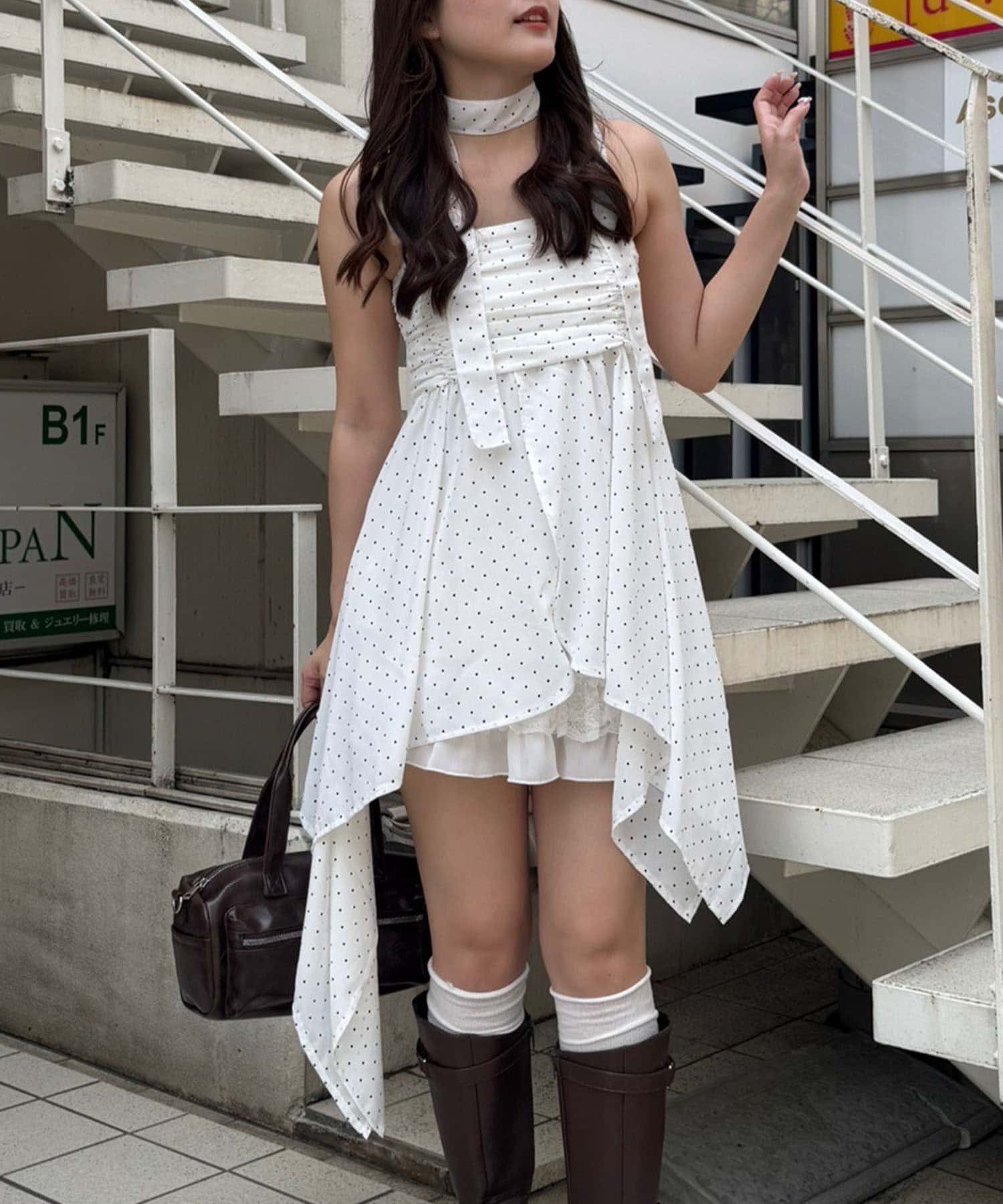 NICE CLAUP / OLIVE des OLIVE OUTLET(ナイスクラップ  / オリーブ デ オリーブ アウトレット) 【ANOTHER BRANCH】【丈違い】イレヘムキャミチュニック