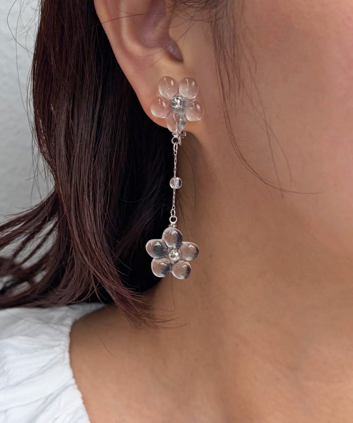 Lattice(ラティス) クリアフラワーイヤリング