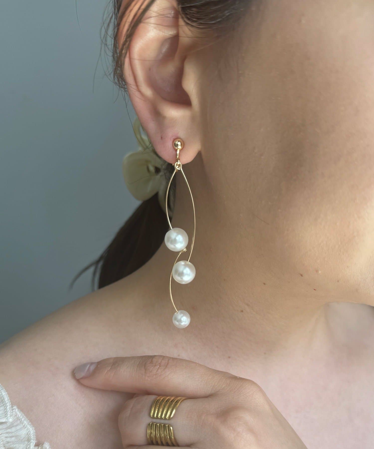 Lattice(ラティス) パール/メタルイヤリング