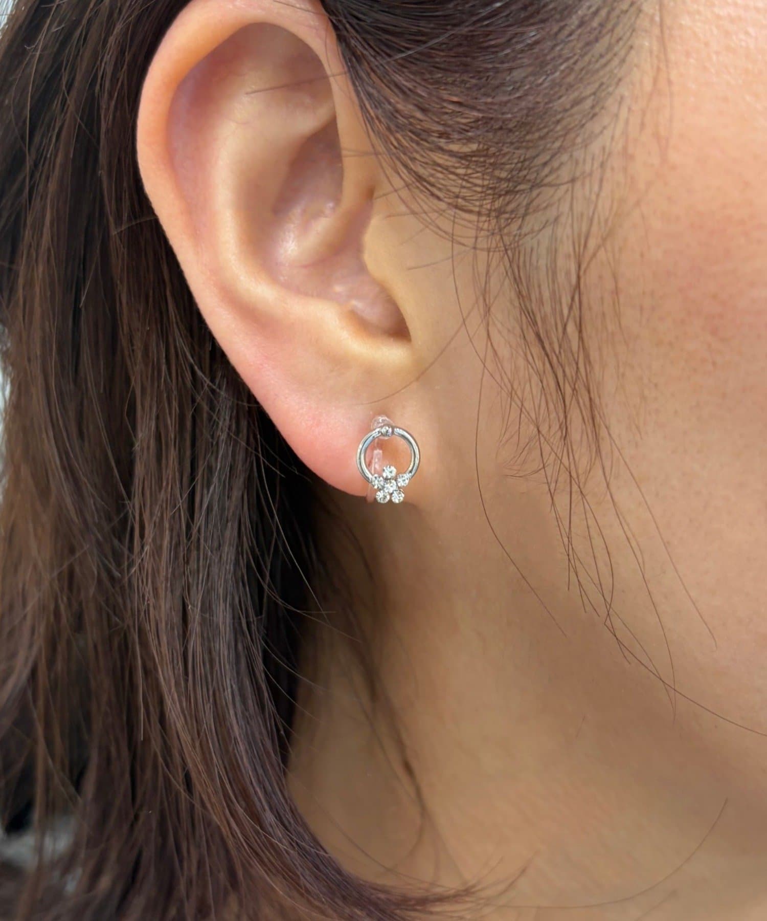 Lattice(ラティス) ＜樹脂＞フラワーストーンイヤリング