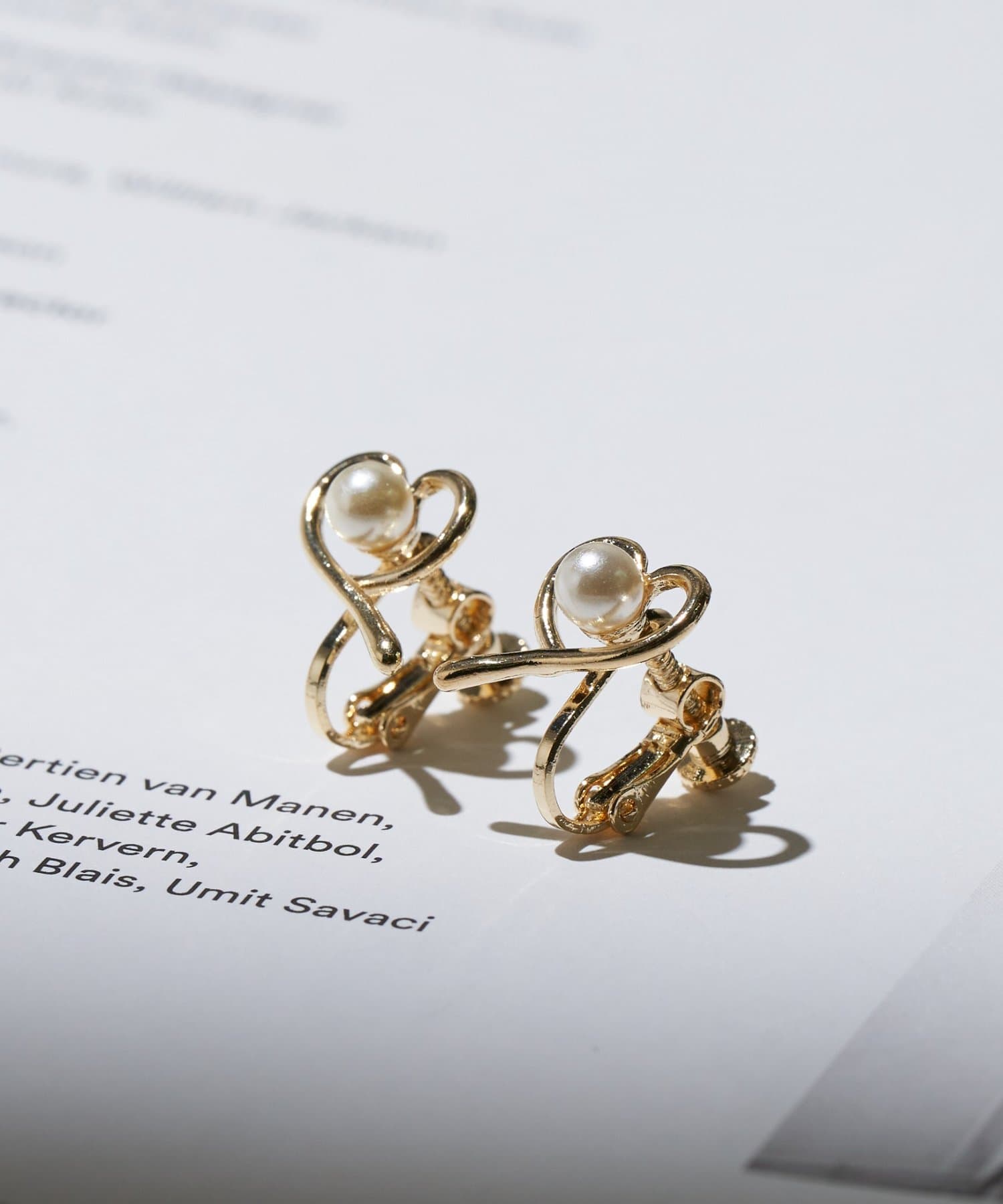 Lattice(ラティス) ハートパールイヤリング