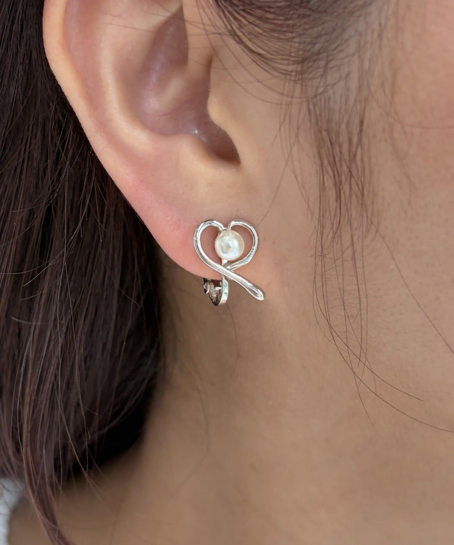 Lattice(ラティス) ハートパールイヤリング