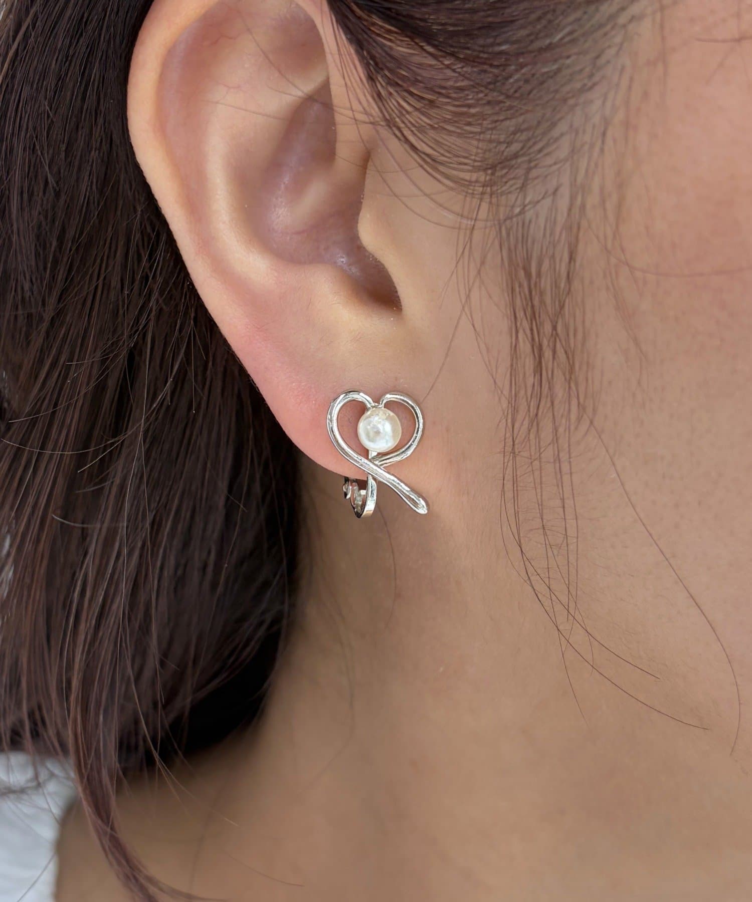 Lattice(ラティス) ハートパールイヤリング