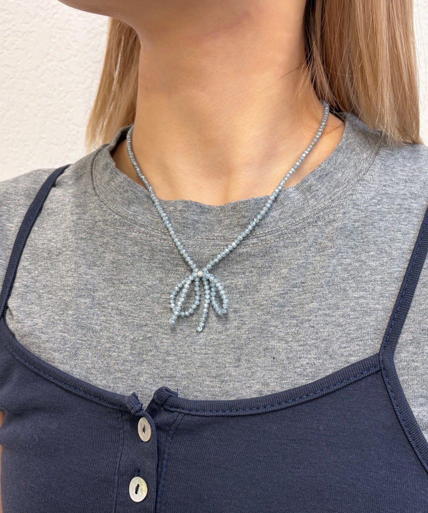 Lattice(ラティス) ビーズリボンネックレス