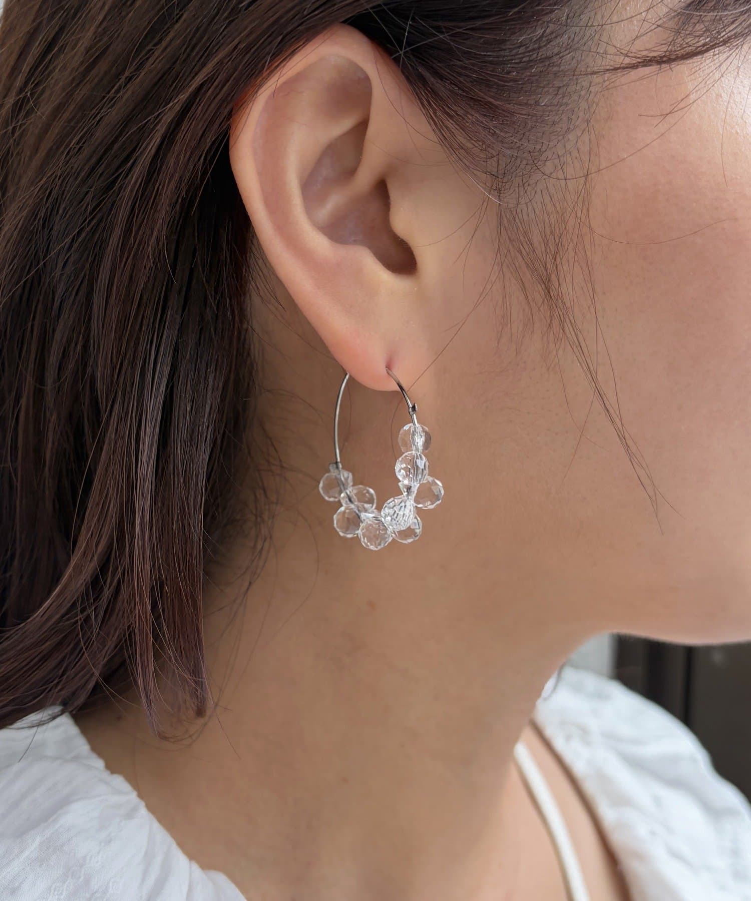 Lattice(ラティス) ストーンフープピアス