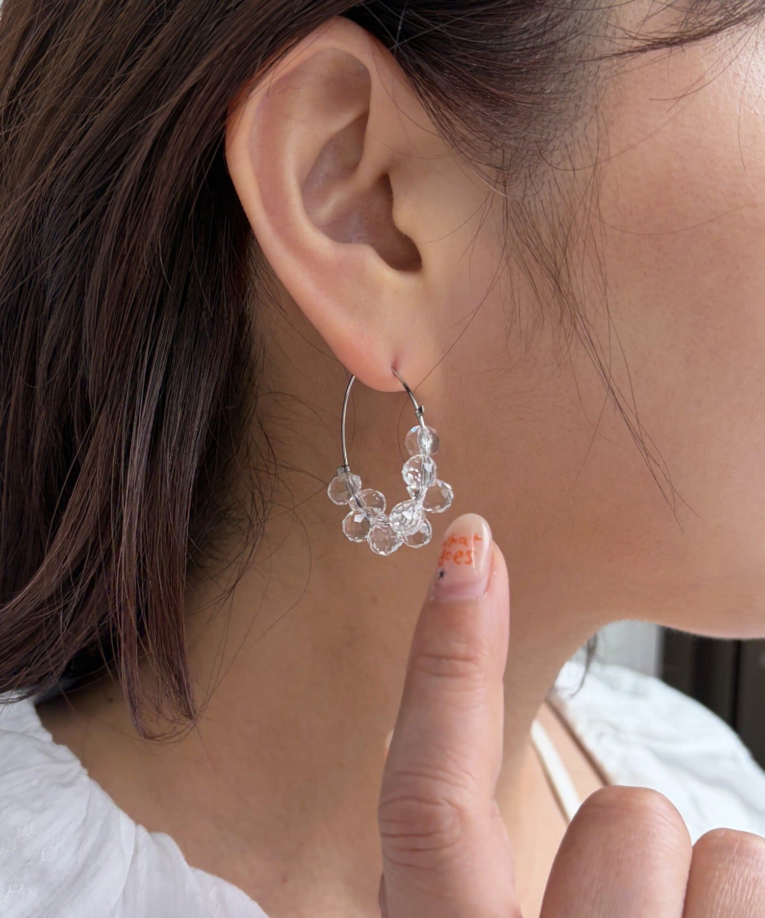 Lattice(ラティス) ストーンフープピアス