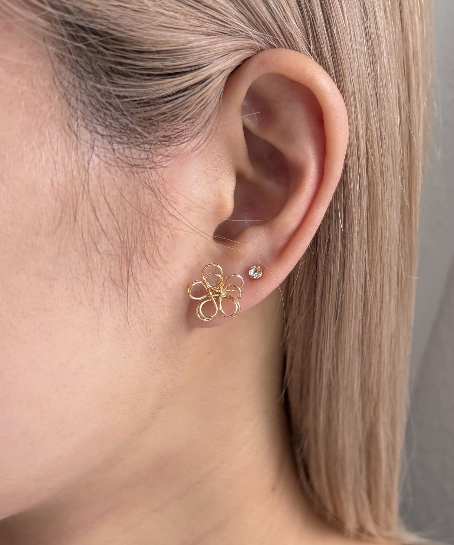 Lattice(ラティス) メタルフラワーピアスセット(4P)