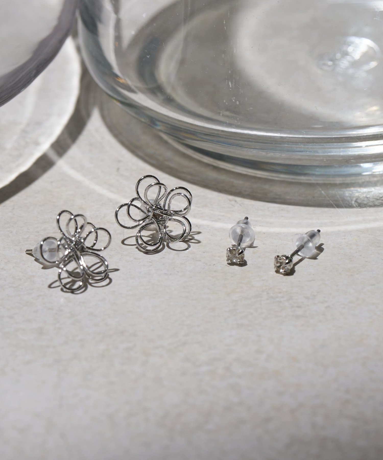 Lattice(ラティス) メタルフラワーピアスセット(4P)