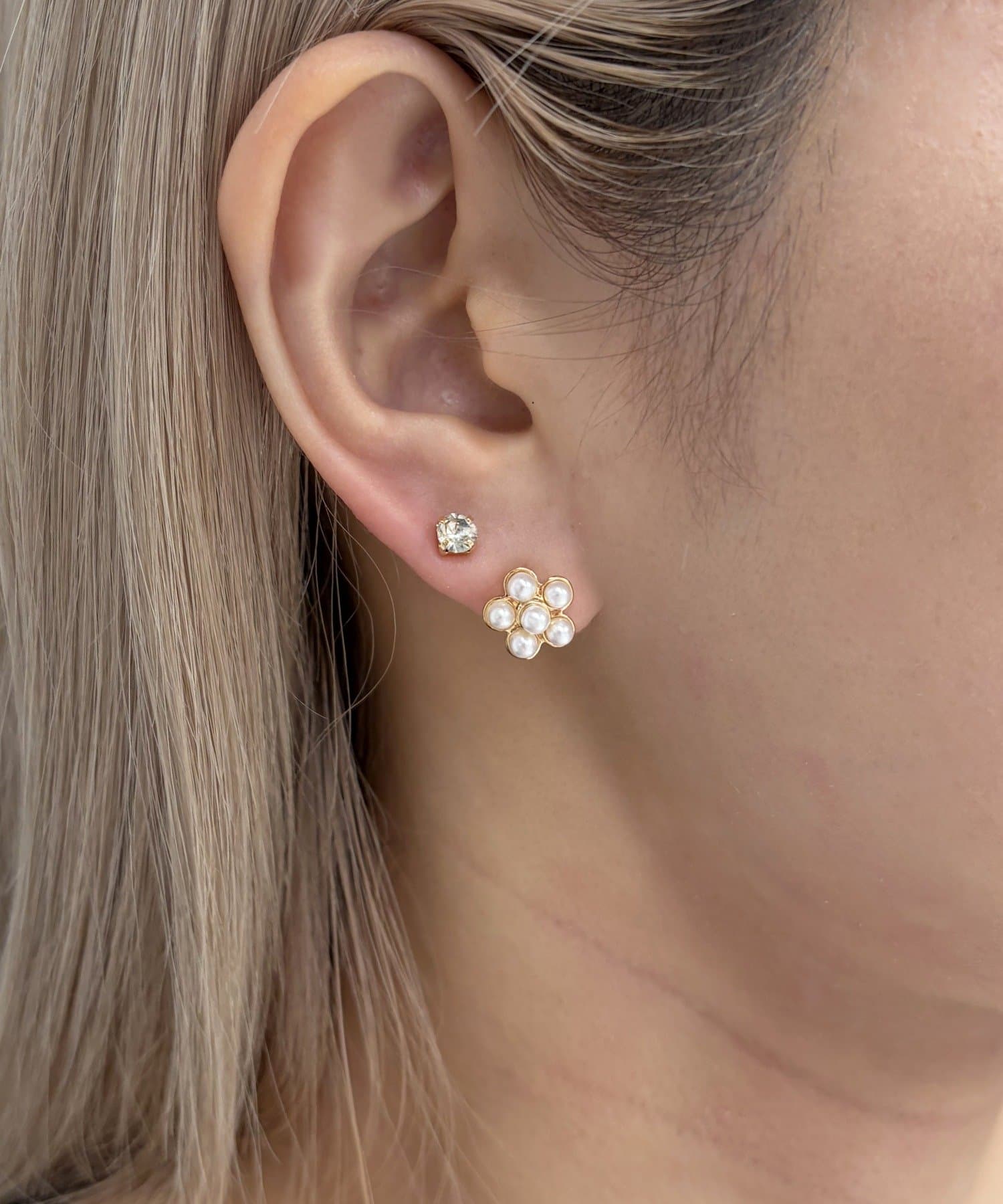 Lattice(ラティス) フラワーパールピアスセット(4P)