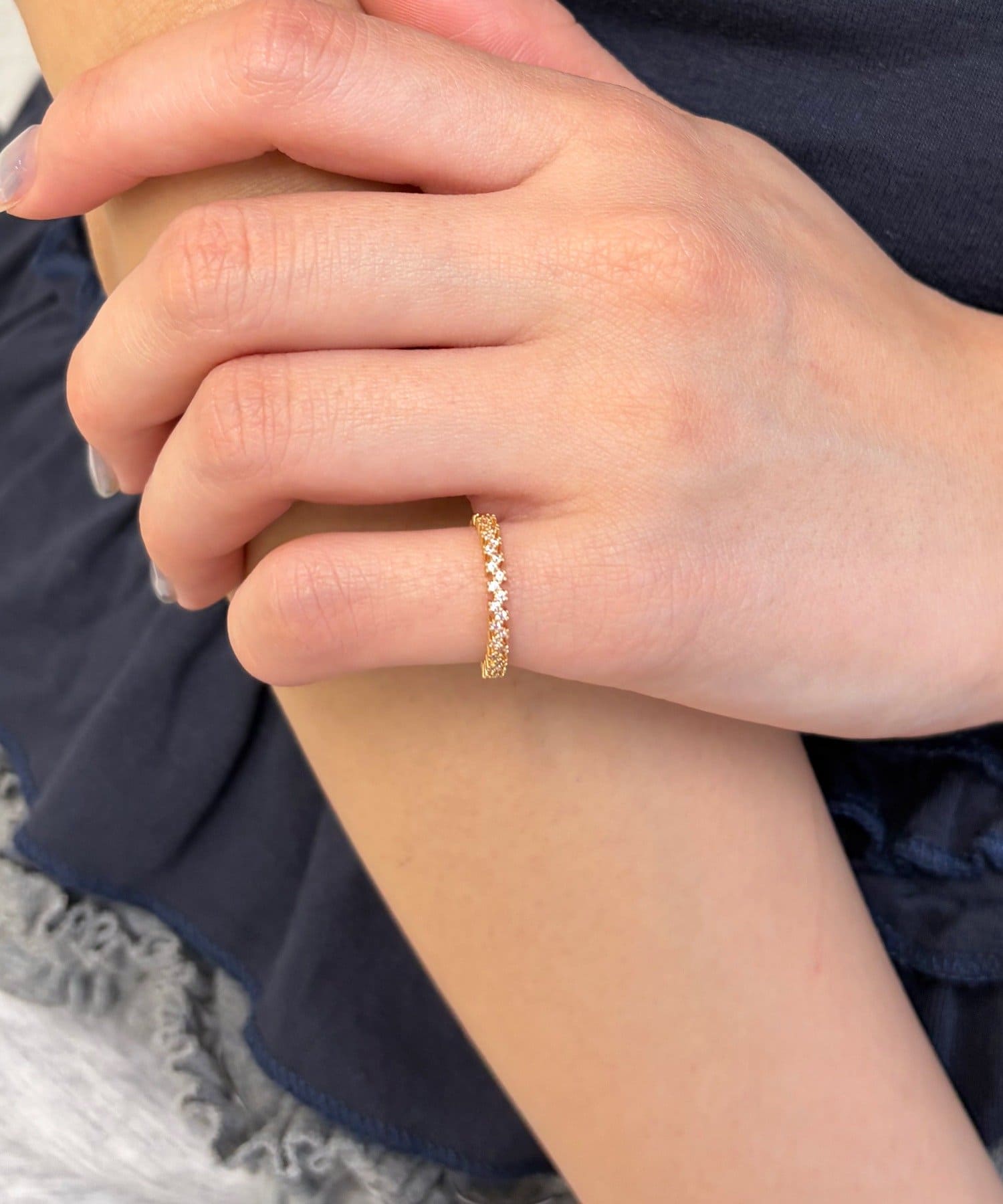 Lattice(ラティス) ストーンピンキーリング