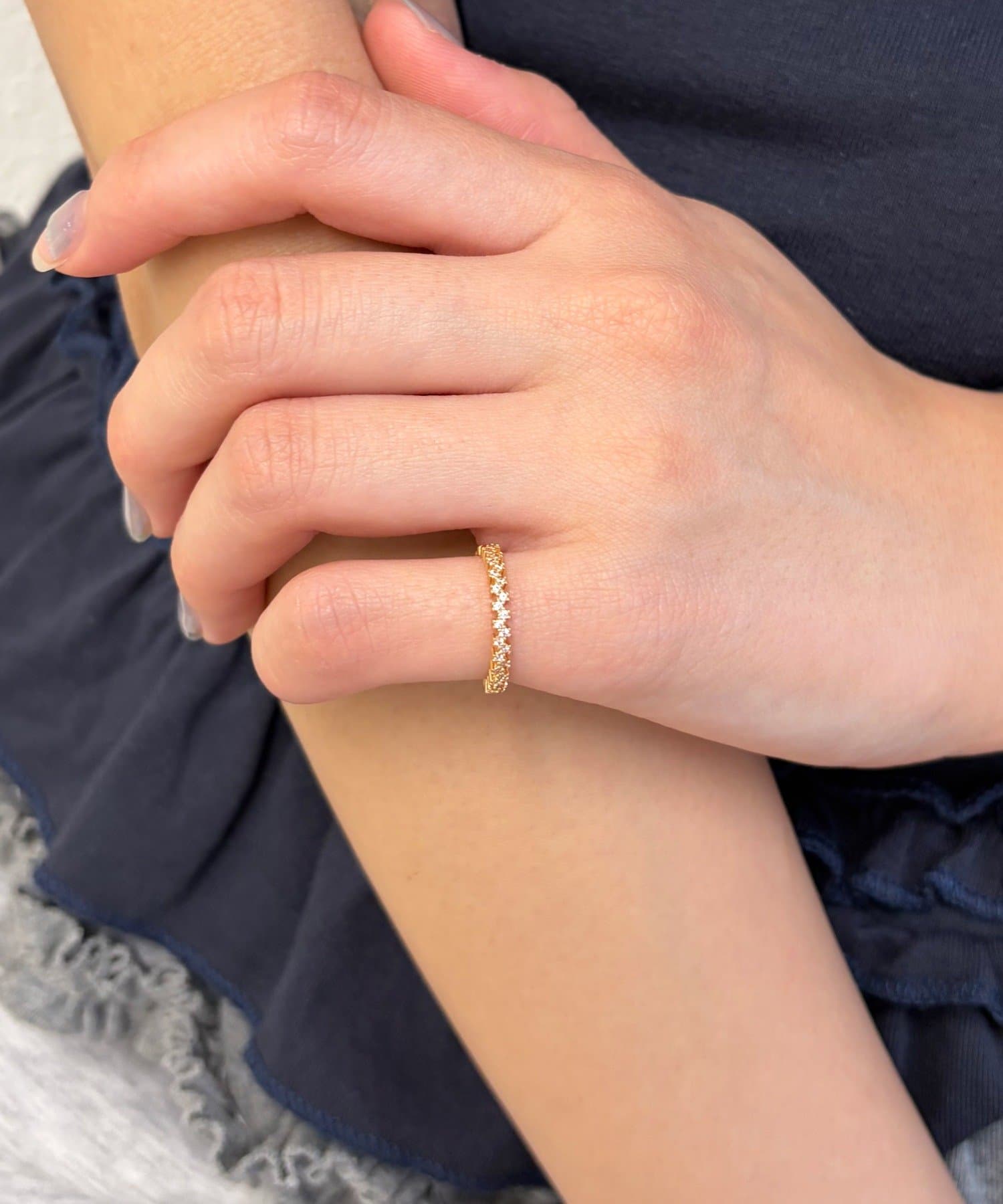 Lattice(ラティス) ストーンピンキーリング