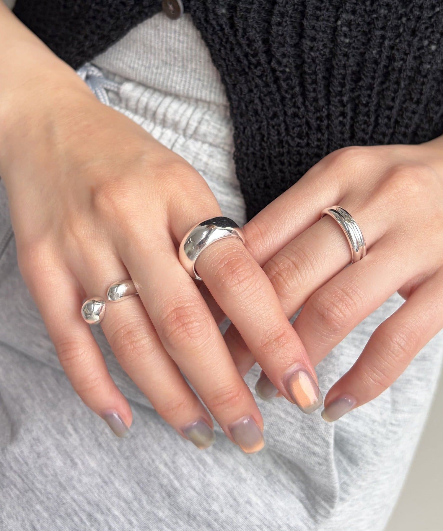 Lattice(ラティス) ニュアンスメタルリングセット(3P)