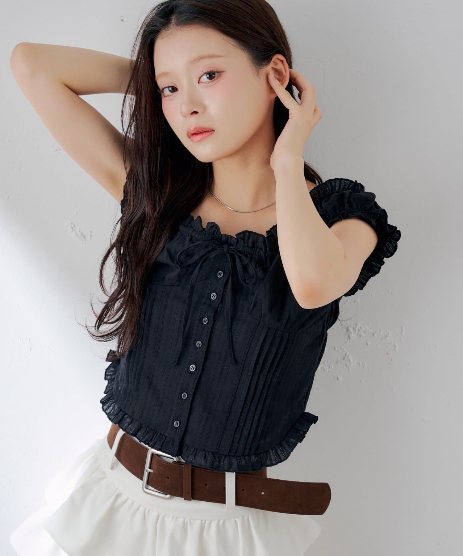 Chico(チコ) コットンレースノースリブラウス