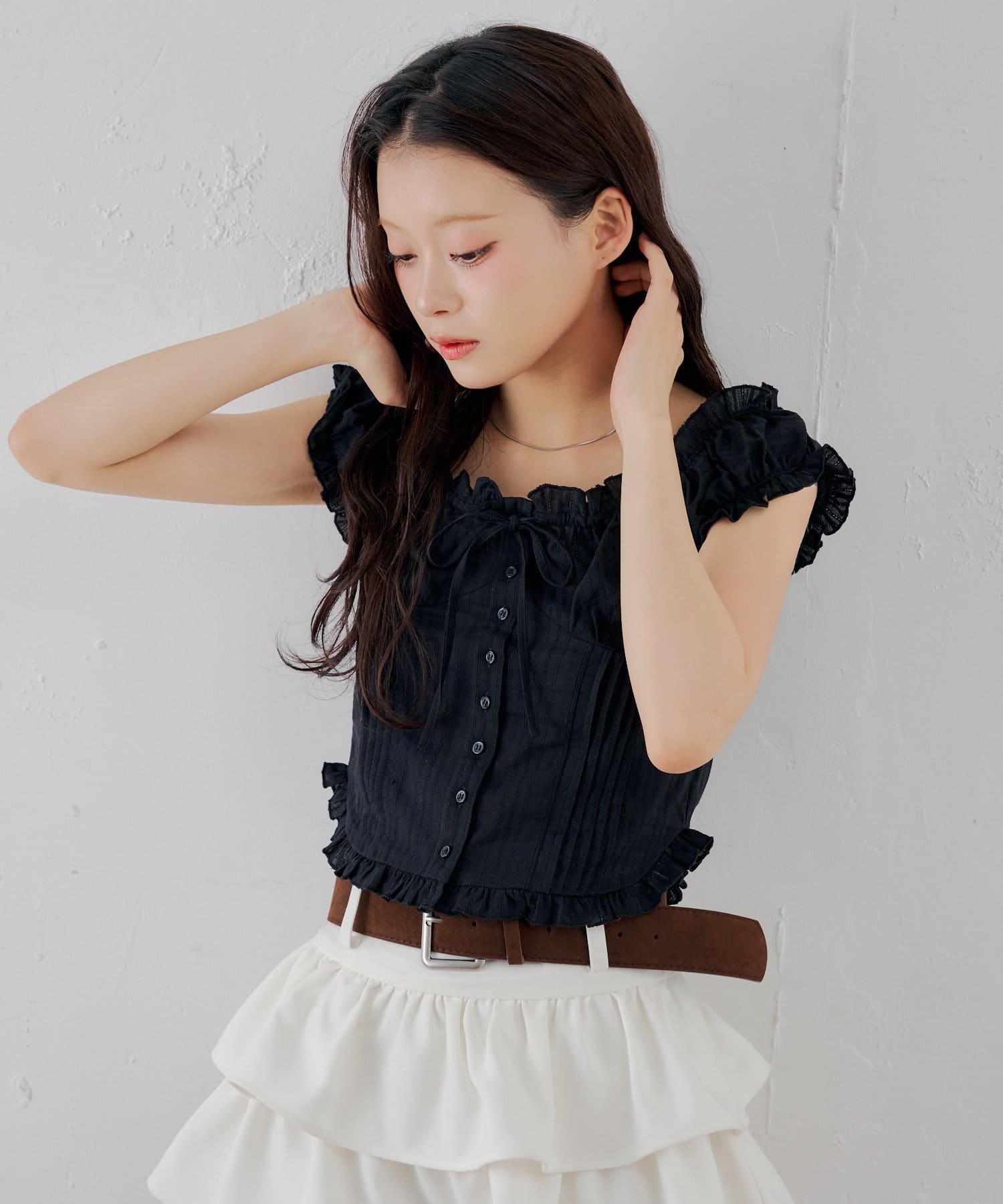 Chico(チコ) コットンレースノースリブラウス