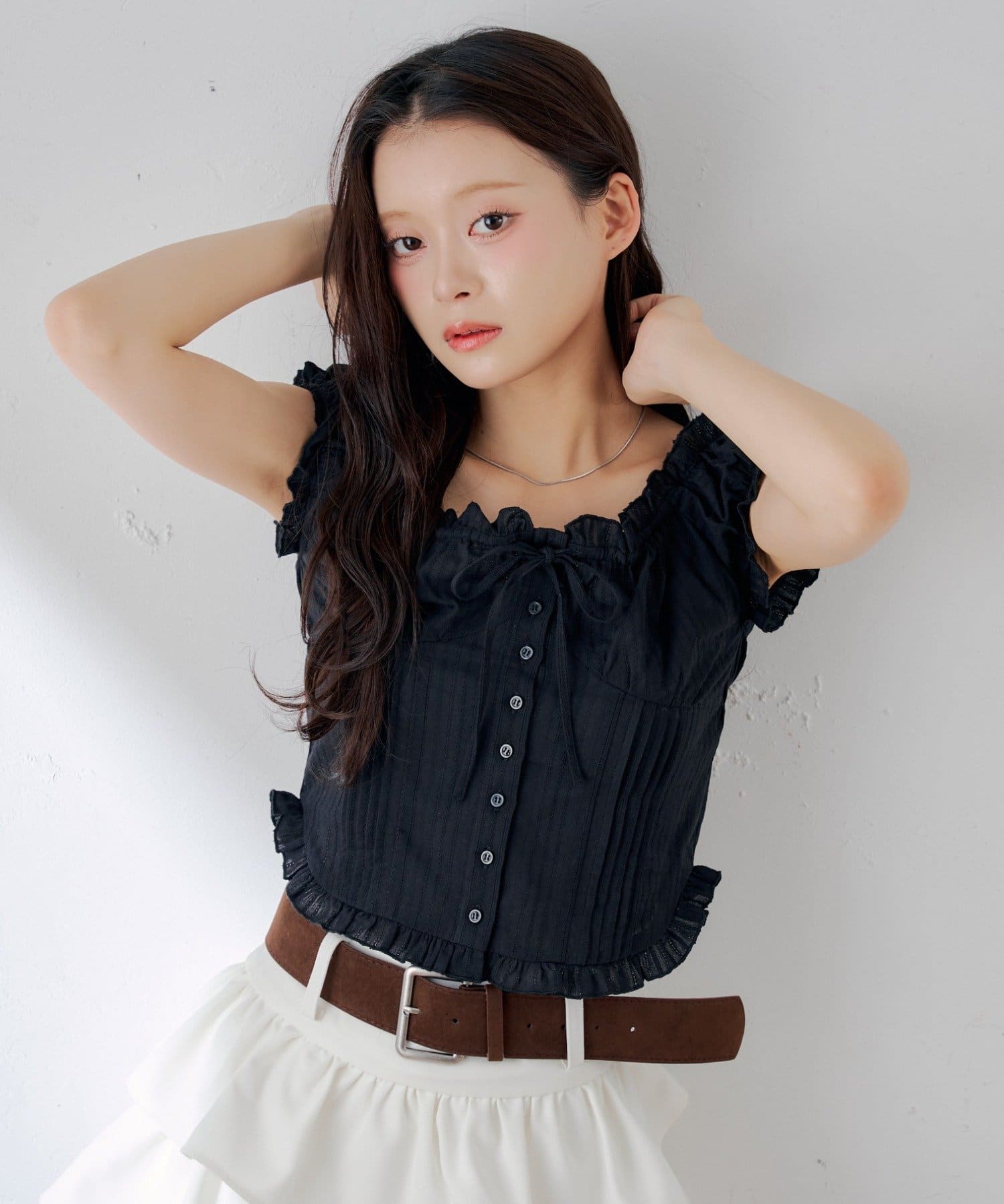 Chico(チコ) コットンレースノースリブラウス