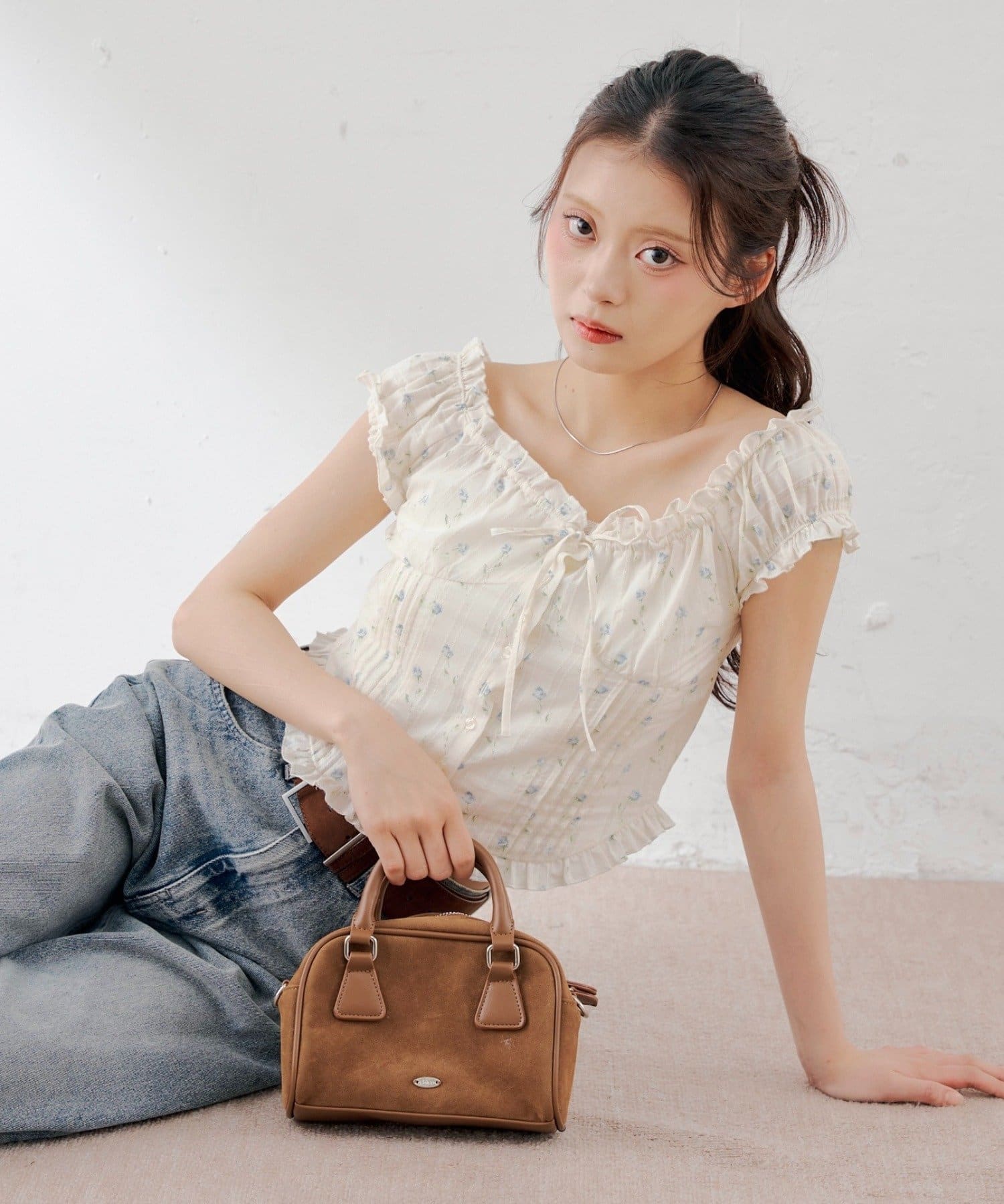 Chico(チコ) コットンレースノースリブラウス